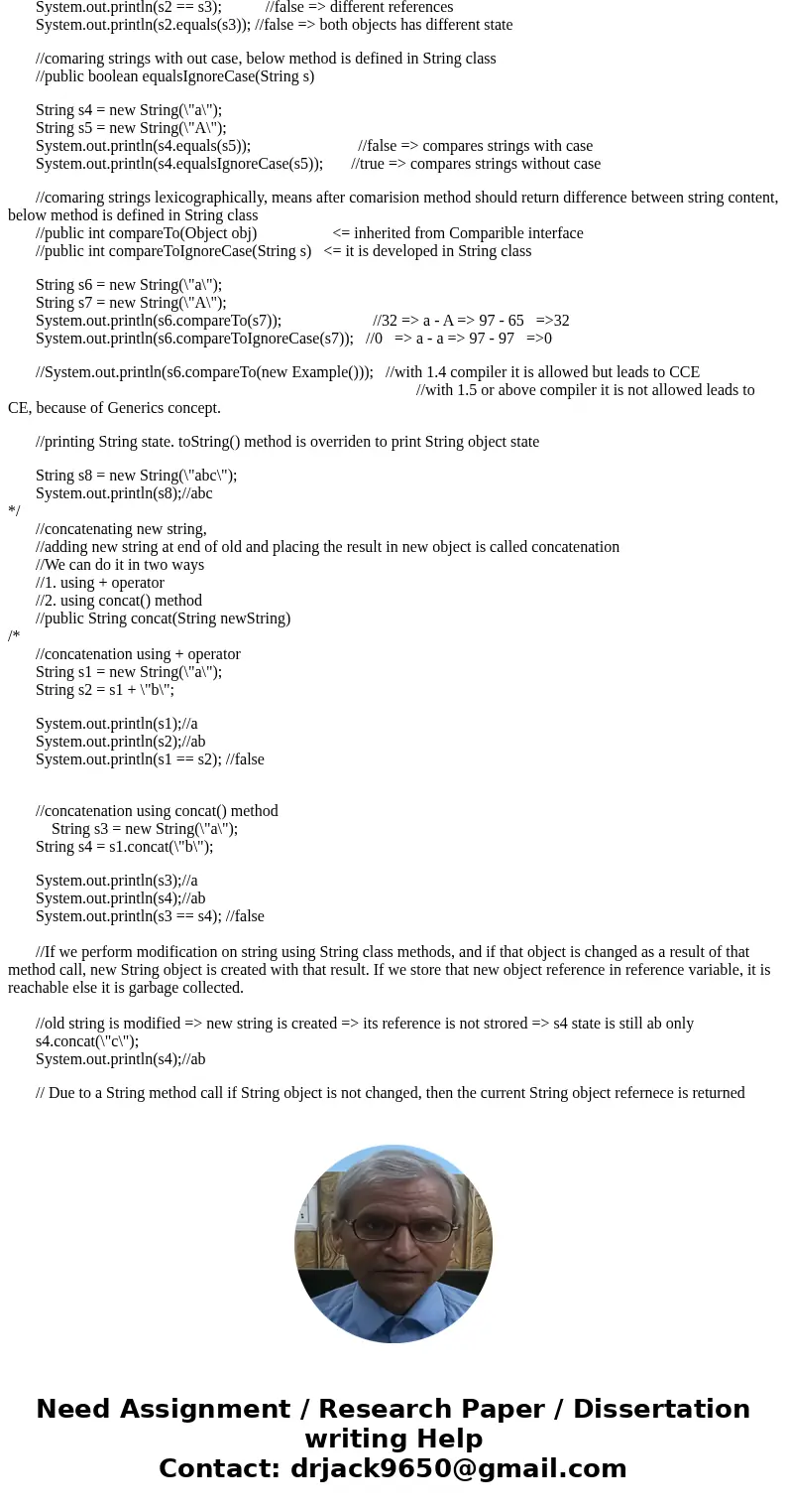 CSE 110 Lab 3: Objects and Classes in Java Lab Exercise: Complete this portion of the lab during your lab session, 1. String Manipulation: The following progra  CSE 110 Lab 3: Objects and Classes in Java Lab Exercise: Complete this portion of the lab during your lab session, 1. String Manipulation: The following progra