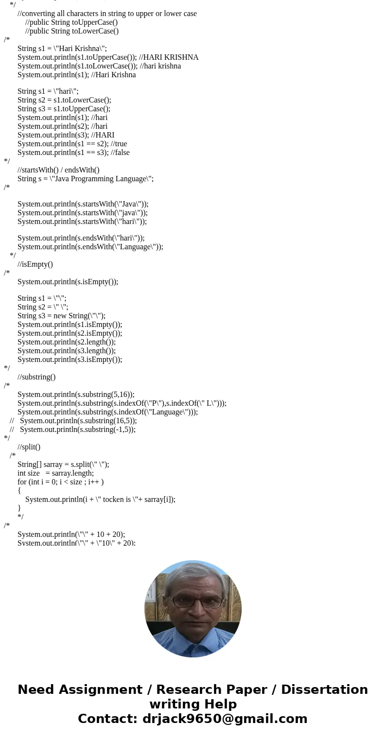 CSE 110 Lab 3: Objects and Classes in Java Lab Exercise: Complete this portion of the lab during your lab session, 1. String Manipulation: The following progra  CSE 110 Lab 3: Objects and Classes in Java Lab Exercise: Complete this portion of the lab during your lab session, 1. String Manipulation: The following progra