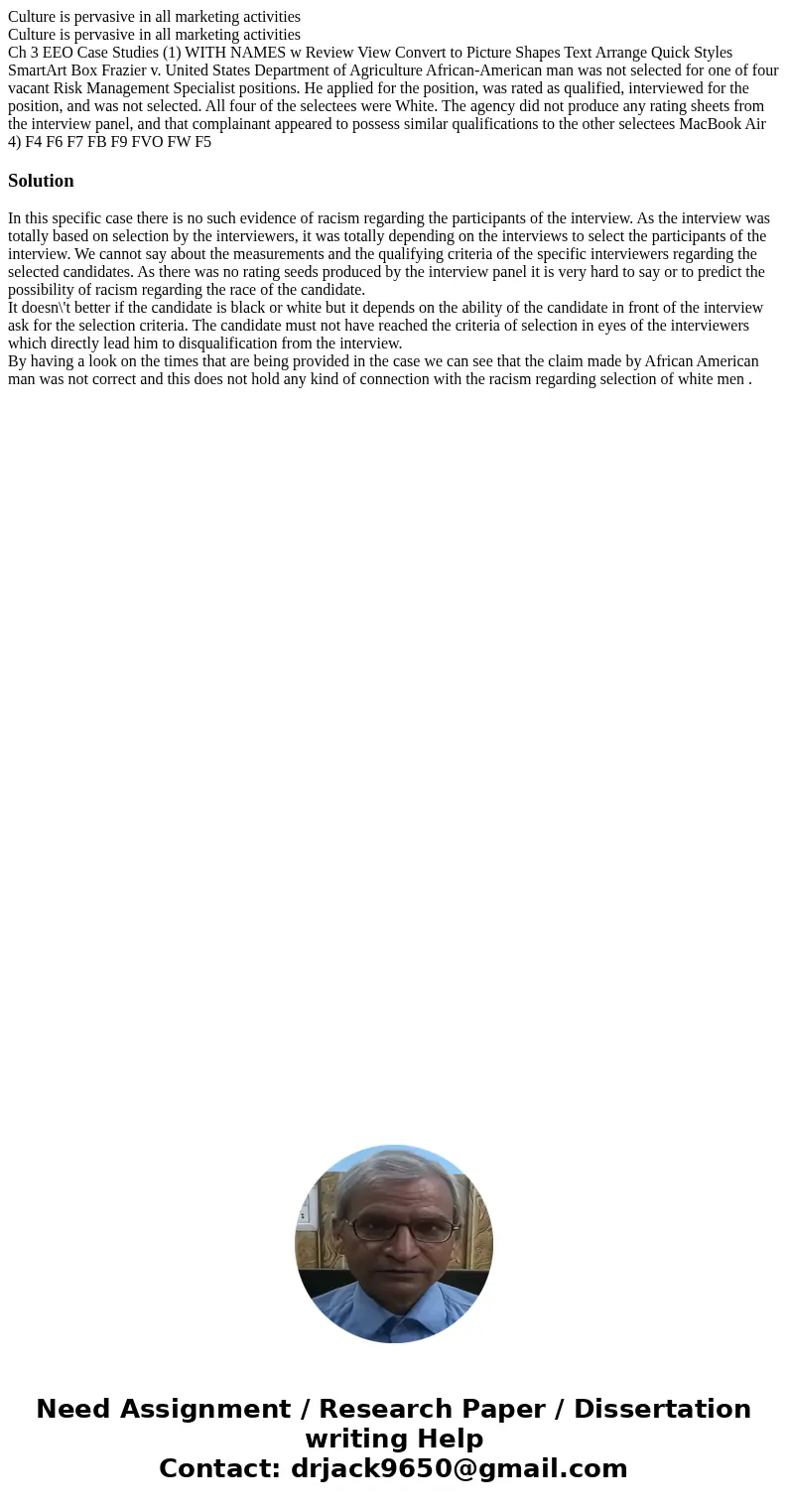 Culture is pervasive in all marketing activities Culture is pervasive in all marketing activities Ch 3 EEO Case Studies (1) WITH NAMES w Review View Convert to  Culture is pervasive in all marketing activities Culture is pervasive in all marketing activities Ch 3 EEO Case Studies (1) WITH NAMES w Review View Convert to