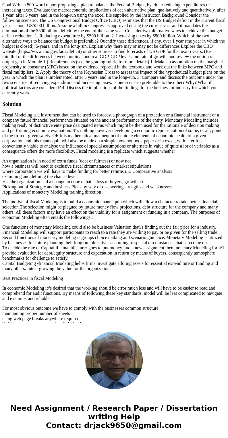 Goal Write a 500-word report proposing a plan to balance the Federal Budget, by either reducing expenditures or increasing taxes. Evaluate the macroeconomic imp Goal Write a 500-word report proposing a plan to balance the Federal Budget, by either reducing expenditures or increasing taxes. Evaluate the macroeconomic imp
