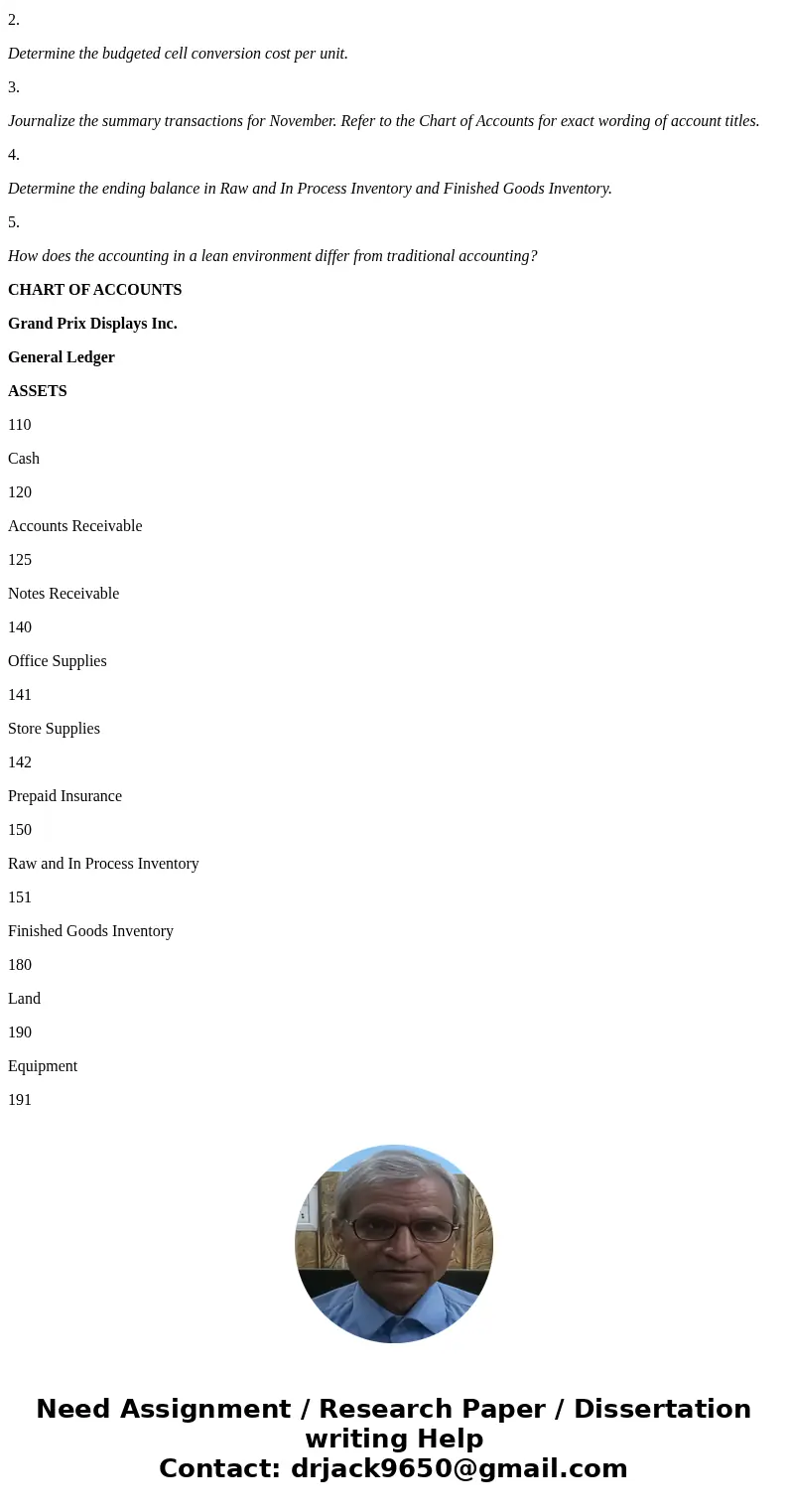 Grand Prix Displays Inc. manufactures and assembles automobile instrument panels for both Yokohama Motors and Detroit Motors. The process consists of a lean pro Grand Prix Displays Inc. manufactures and assembles automobile instrument panels for both Yokohama Motors and Detroit Motors. The process consists of a lean pro
