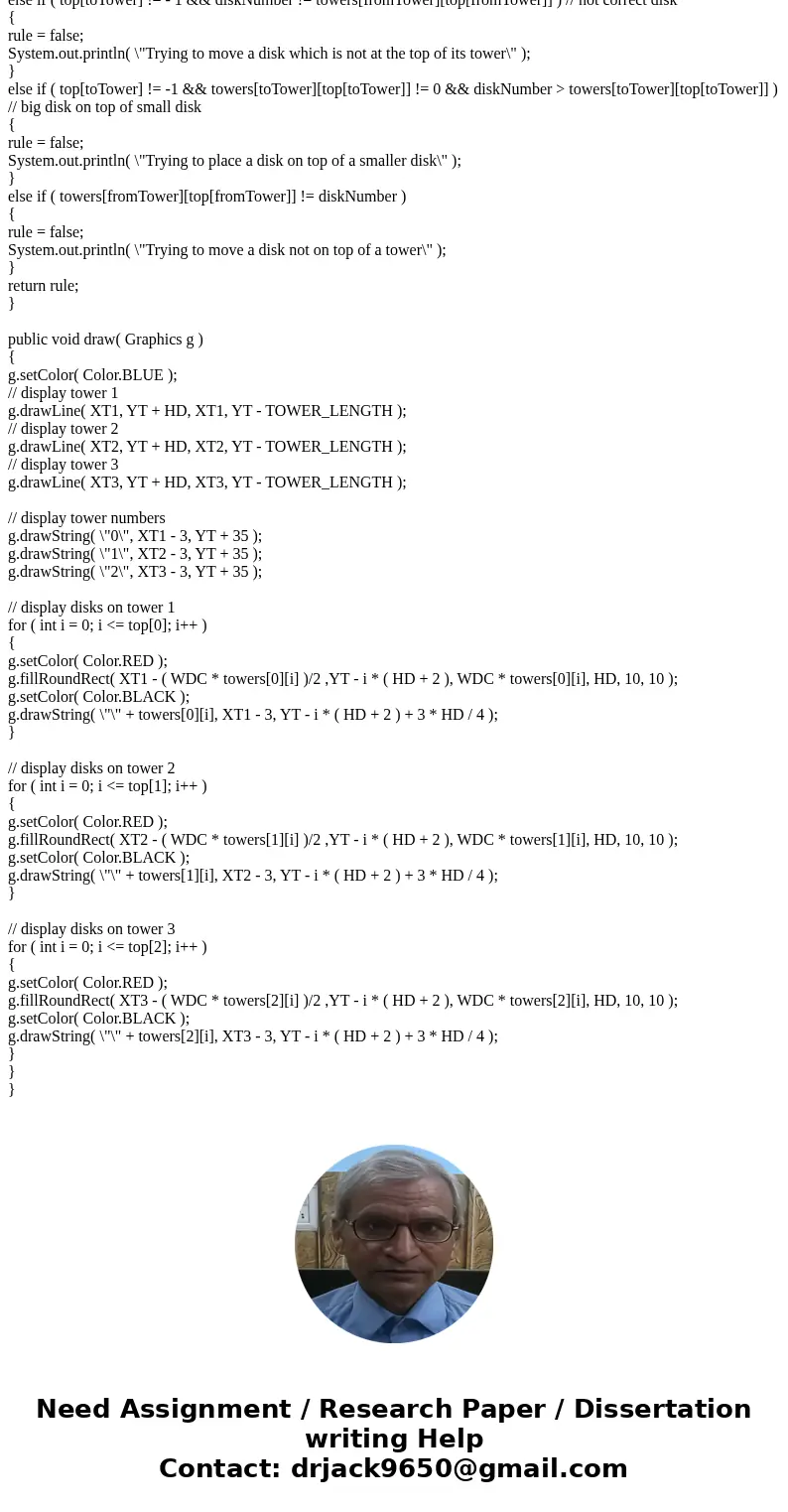 /* HanoiClient 1. For the code under comment 2, use numDisks as the disk number to move. import javax.swing.JOptionPane; import javax.swing.JFrame; import java. /* HanoiClient 1. For the code under comment 2, use numDisks as the disk number to move. import javax.swing.JOptionPane; import javax.swing.JFrame; import java.