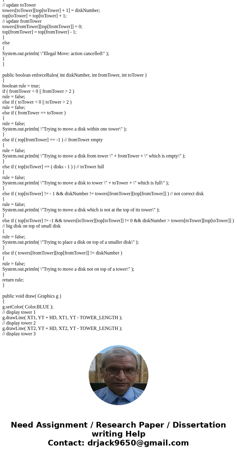 /* HanoiClient 1. For the code under comment 2, use numDisks as the disk number to move. import javax.swing.JOptionPane; import javax.swing.JFrame; import java. /* HanoiClient 1. For the code under comment 2, use numDisks as the disk number to move. import javax.swing.JOptionPane; import javax.swing.JFrame; import java.