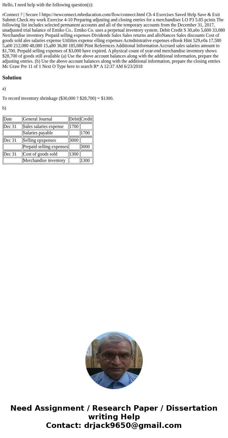 Hello, I need help with the following question(s): rConnect ? | Secure l https://newconnect.mheducation.com/flow/connect.html Ch 4 Exercises Saved Help Save &am Hello, I need help with the following question(s): rConnect ? | Secure l https://newconnect.mheducation.com/flow/connect.html Ch 4 Exercises Saved Help Save &am