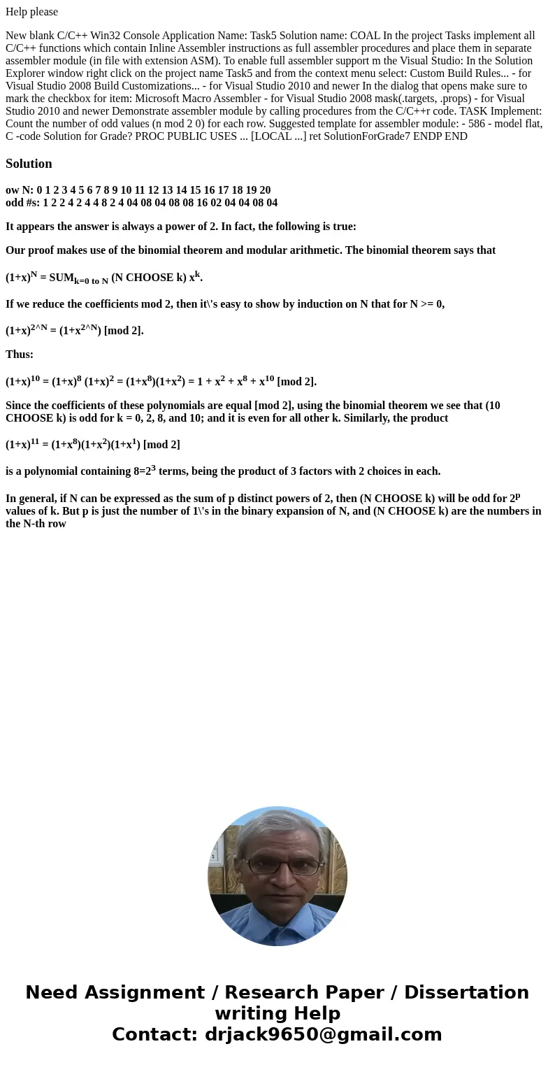 Help please New blank C/C++ Win32 Console Application Name: Task5 Solution name: COAL In the project Tasks implement all C/C++ functions which contain Inline As Help please New blank C/C++ Win32 Console Application Name: Task5 Solution name: COAL In the project Tasks implement all C/C++ functions which contain Inline As