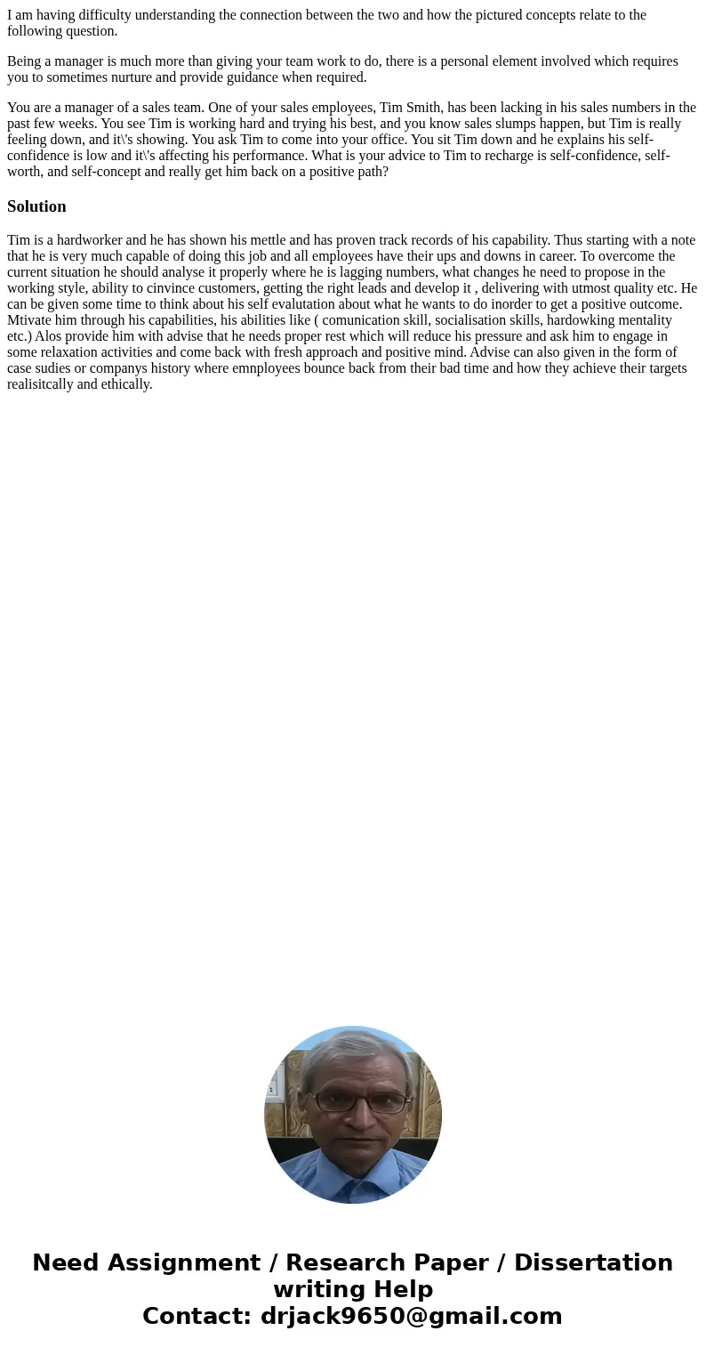 I am having difficulty understanding the connection between the two and how the pictured concepts relate to the following question. Being a manager is much more I am having difficulty understanding the connection between the two and how the pictured concepts relate to the following question. Being a manager is much more
