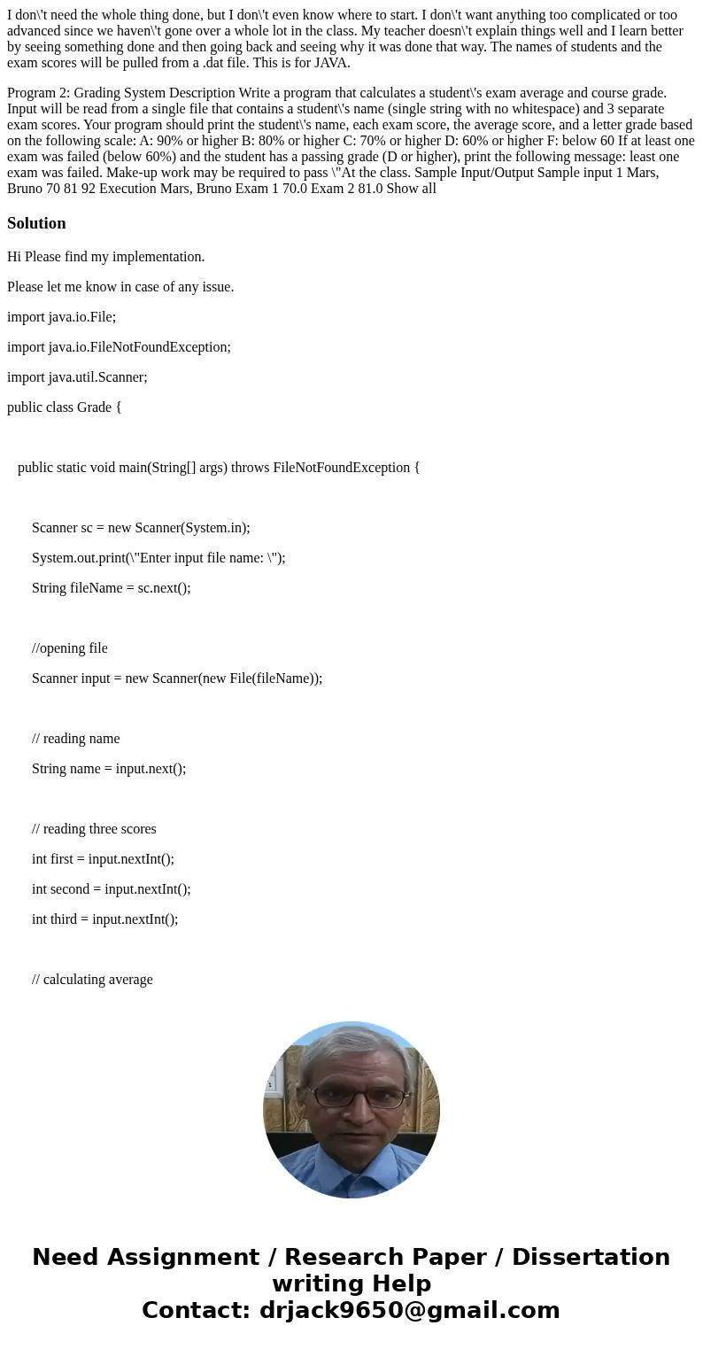 I don\'t need the whole thing done, but I don\'t even know where to start. I don\'t want anything too complicated or too advanced since we haven\'t gone over a 