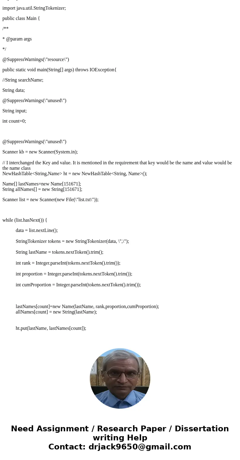 I have just copied my java code below. I am nearly finished I just cannot get it to work. This is the assignment. 1. Write a Java NewHashTable<K, E> class