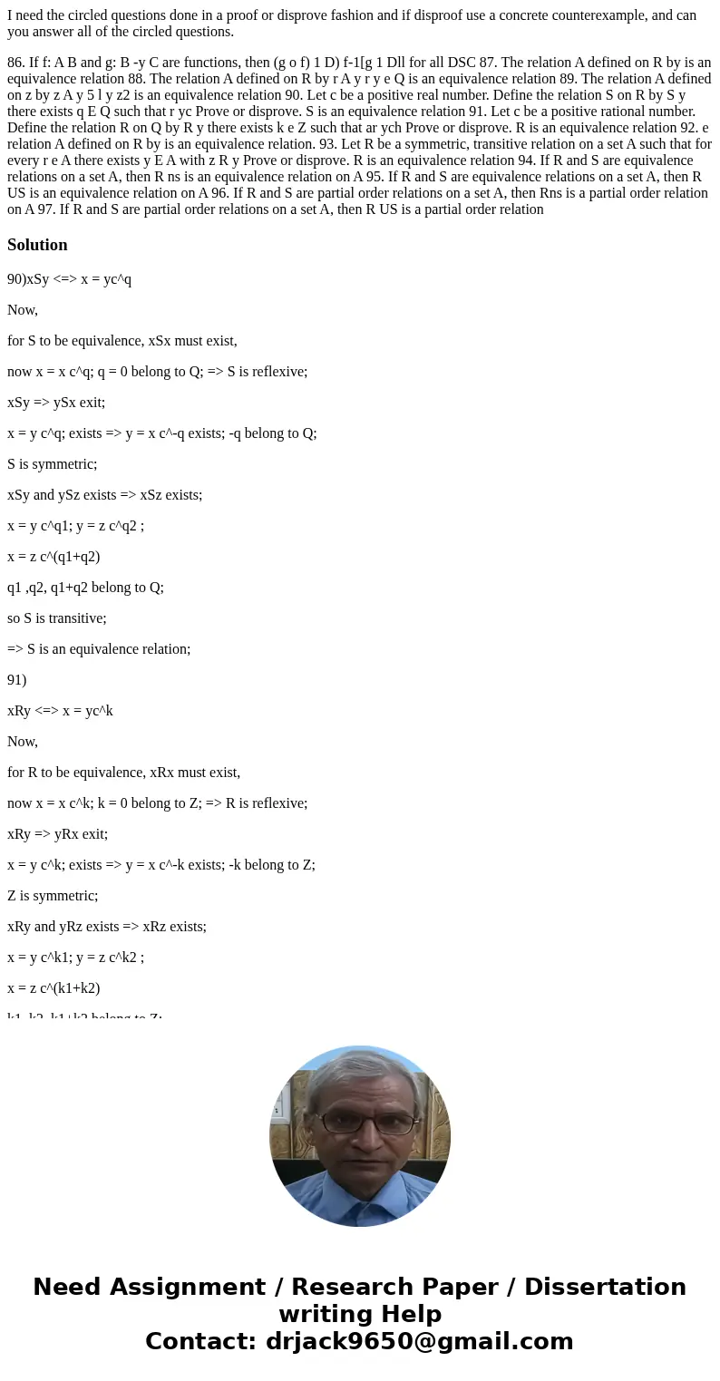 I need the circled questions done in a proof or disprove fashion and if disproof use a concrete counterexample, and can you answer all of the circled questions. I need the circled questions done in a proof or disprove fashion and if disproof use a concrete counterexample, and can you answer all of the circled questions.