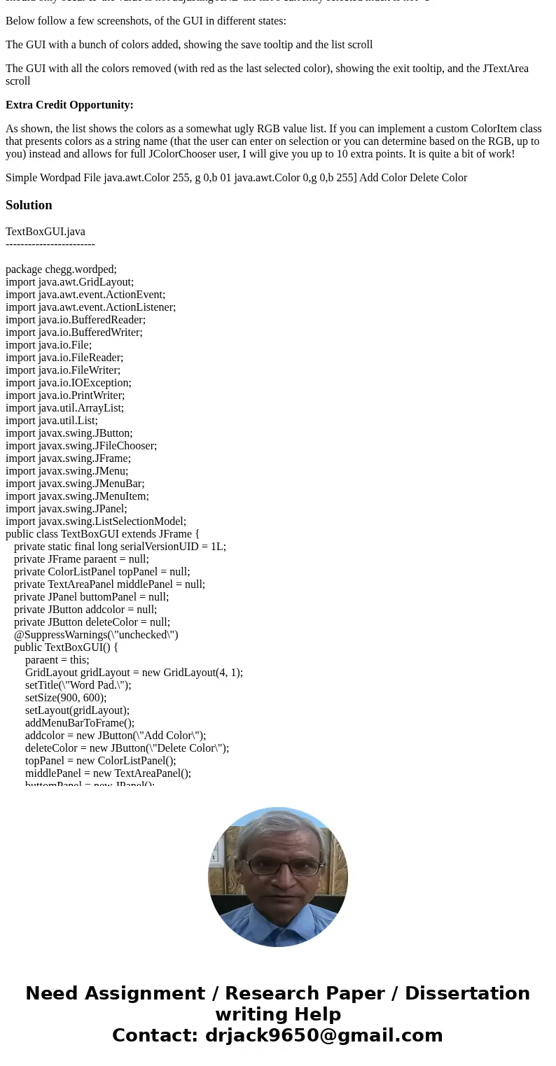 In this lab, you will create a custom word pad with saving and loading functionality, an exit option, and a customizable background color. First off, please mak In this lab, you will create a custom word pad with saving and loading functionality, an exit option, and a customizable background color. First off, please mak
