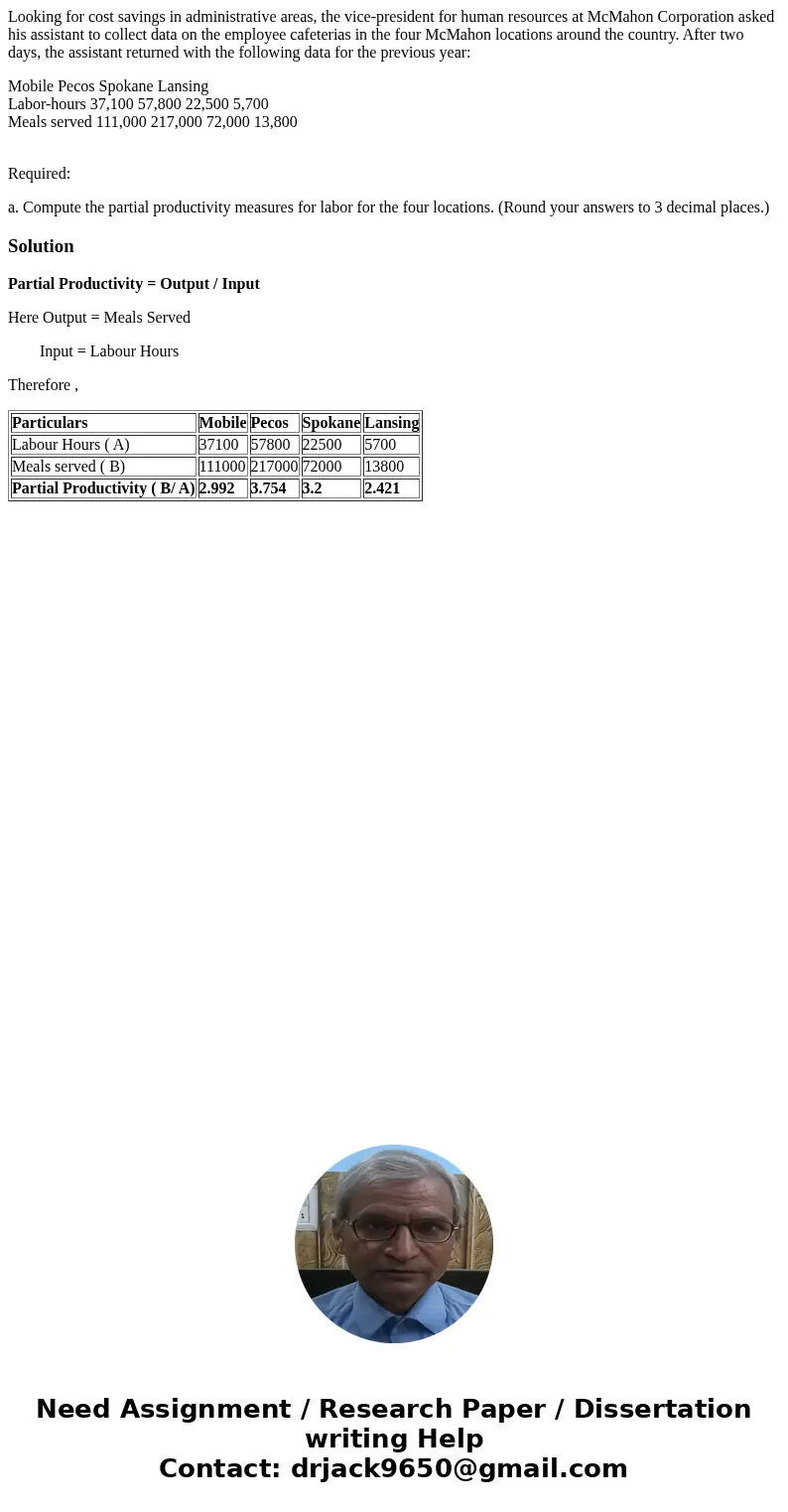 Looking for cost savings in administrative areas, the vice-president for human resources at McMahon Corporation asked his assistant to collect data on the emplo Looking for cost savings in administrative areas, the vice-president for human resources at McMahon Corporation asked his assistant to collect data on the emplo