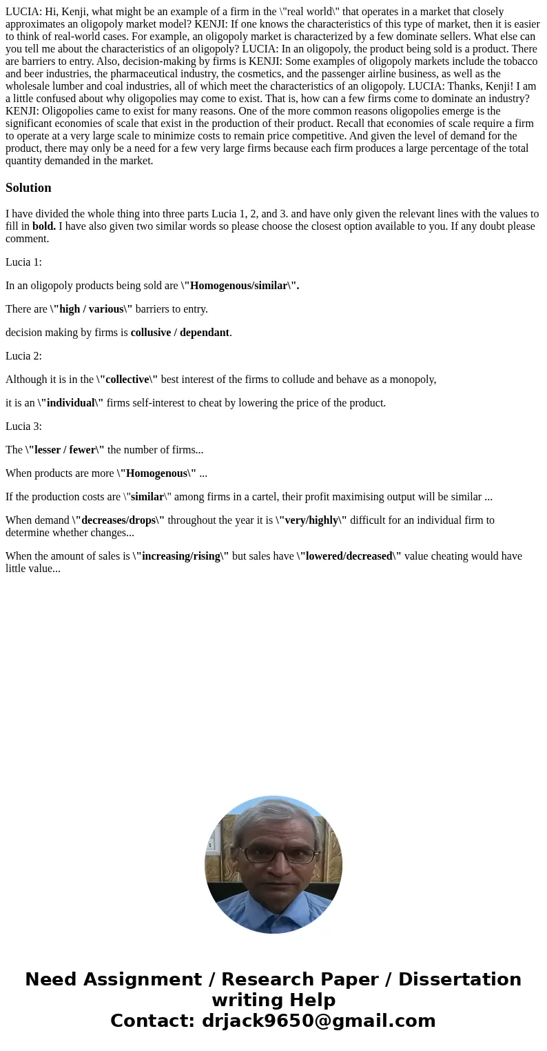  LUCIA: Hi, Kenji, what might be an example of a firm in the \