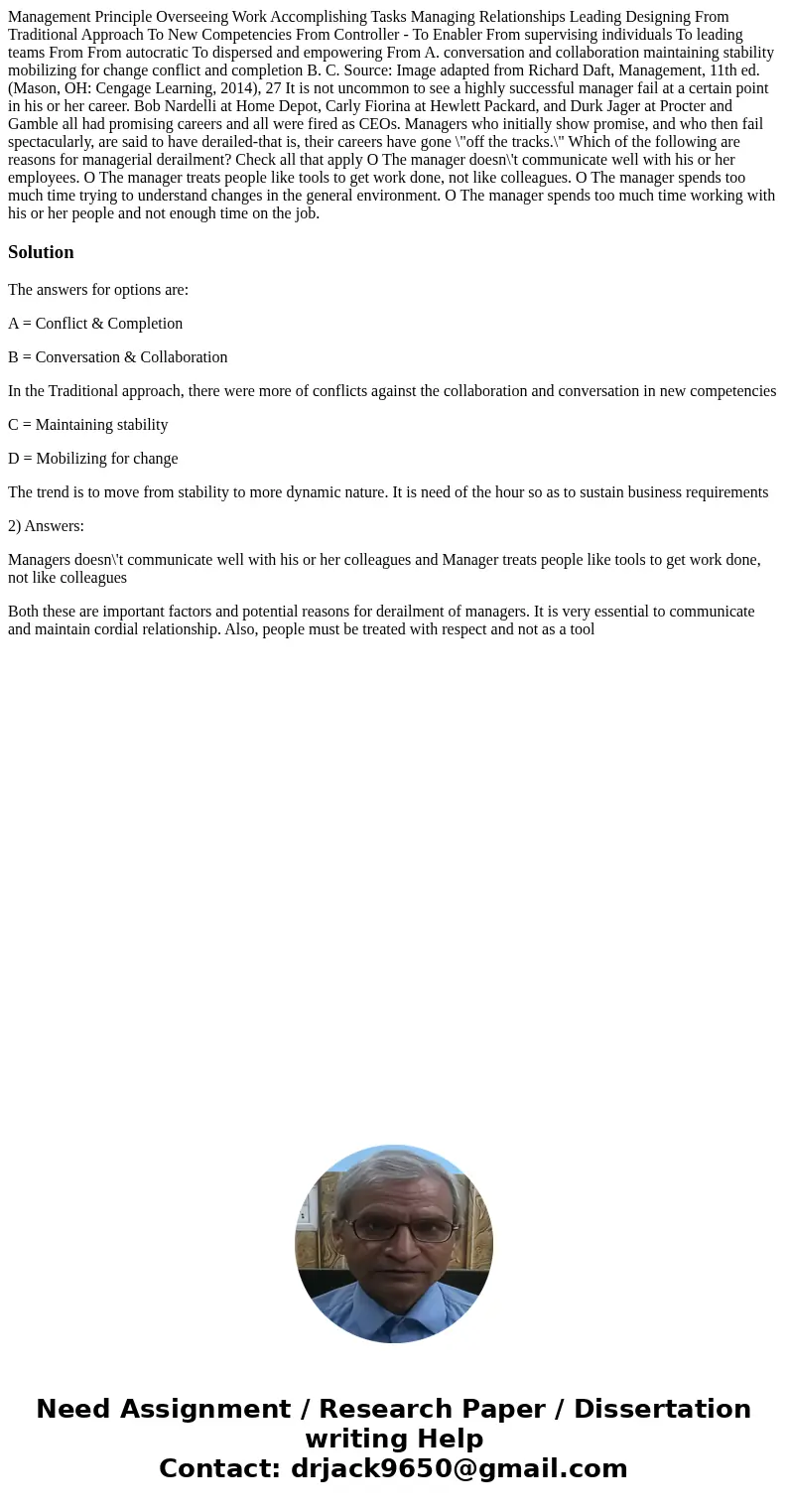  Management Principle Overseeing Work Accomplishing Tasks Managing Relationships Leading Designing From Traditional Approach To New Competencies From Controller