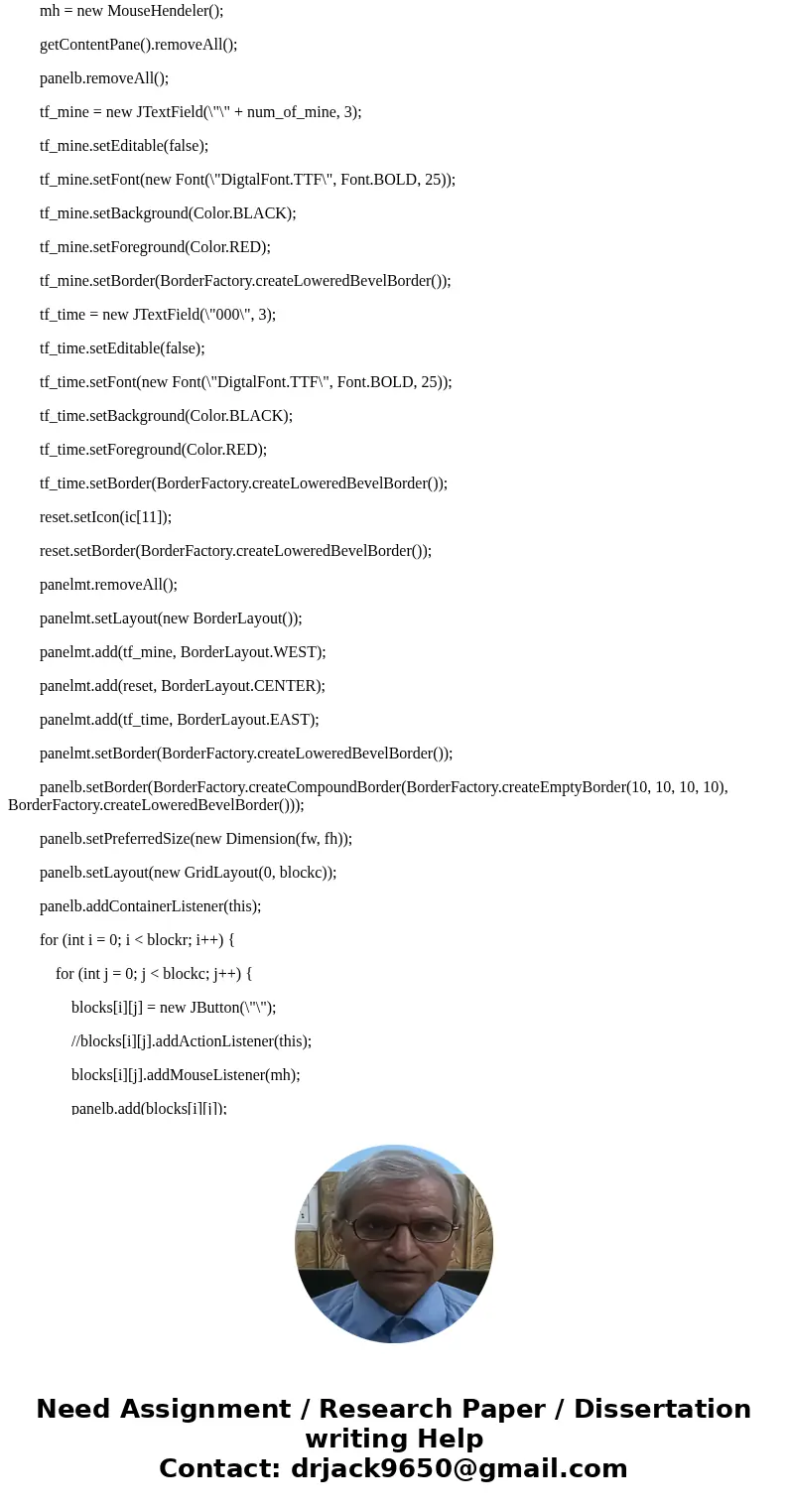 Objective: Create a graphical game of minesweeper IN JAVA. The board should consist of 10x10 buttons. Of the 100 spaces there should be at least 20 randomly pla