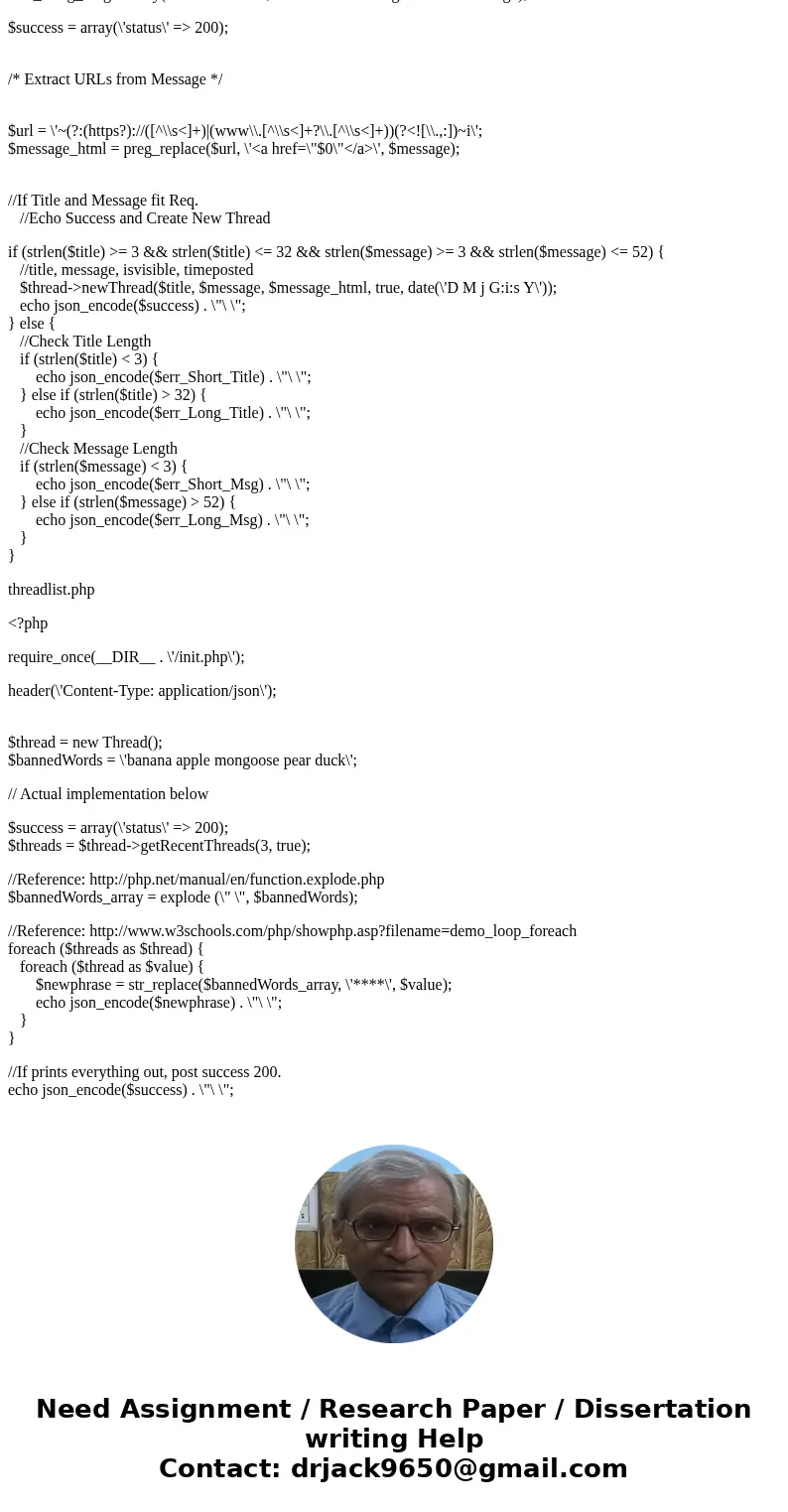 PHP - Thread Class and Validation Add validation that checks: $title and $message both have a minimum length of 3. title has a maximum length of 32 characters.  PHP - Thread Class and Validation Add validation that checks: $title and $message both have a minimum length of 3. title has a maximum length of 32 characters.