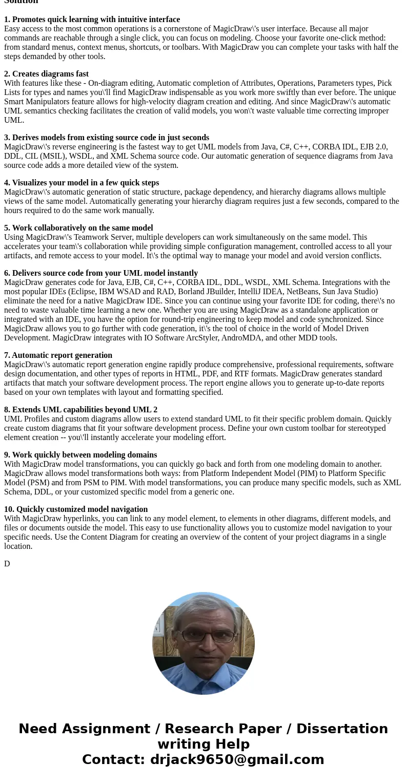 please answer me using the magicdraw software Write the software development plan for a software that implements a personal automation device. The block diagram
