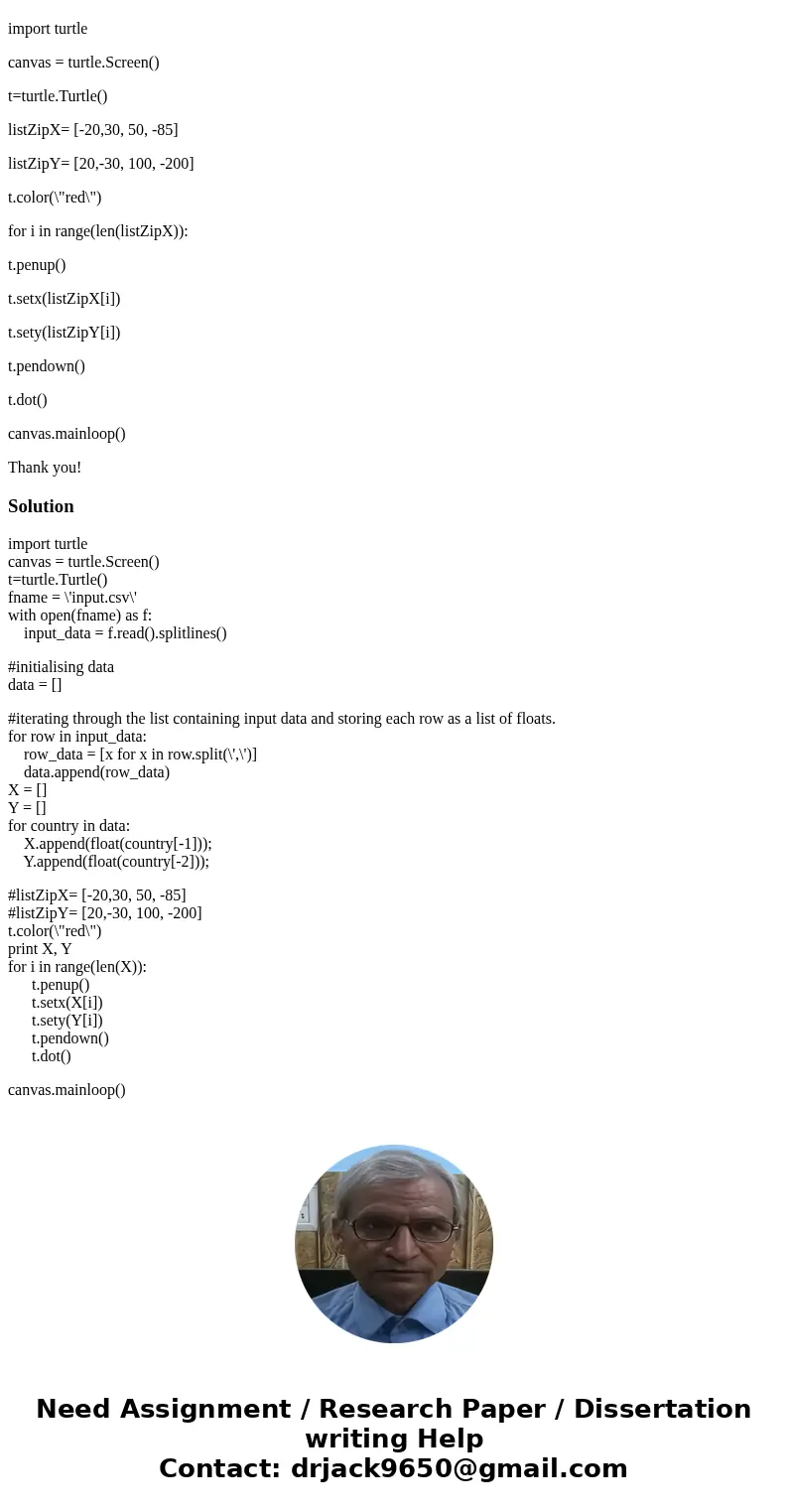 PYTHON Question: So, I want to plot the latitude and longitude from the csv file in turtle graphics file looks like this: Count,country,temperature,latitude,lon PYTHON Question: So, I want to plot the latitude and longitude from the csv file in turtle graphics file looks like this: Count,country,temperature,latitude,lon