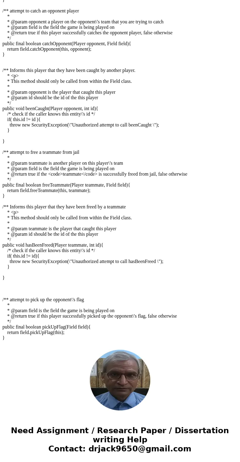 Question(player, field,flag and capturetheflag.java codes are given) Seeker Player The next step is to allow your player to move in a specied direction. Create  Question(player, field,flag and capturetheflag.java codes are given) Seeker Player The next step is to allow your player to move in a specied direction. Create