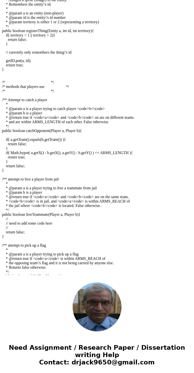 Question(player, field,flag and capturetheflag.java codes are given) Seeker Player The next step is to allow your player to move in a specied direction. Create  Question(player, field,flag and capturetheflag.java codes are given) Seeker Player The next step is to allow your player to move in a specied direction. Create