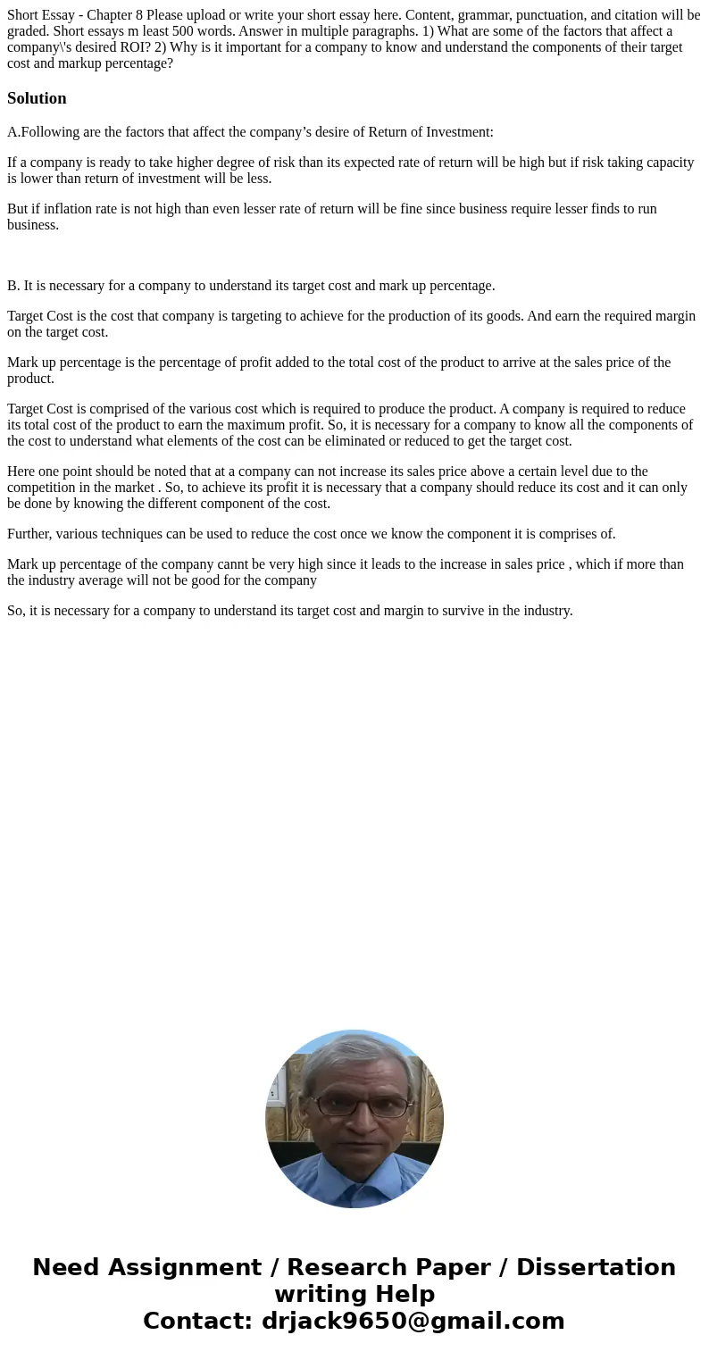 Short Essay - Chapter 8 Please upload or write your short essay here. Content, grammar, punctuation, and citation will be graded. Short essays m least 500 word  Short Essay - Chapter 8 Please upload or write your short essay here. Content, grammar, punctuation, and citation will be graded. Short essays m least 500 word