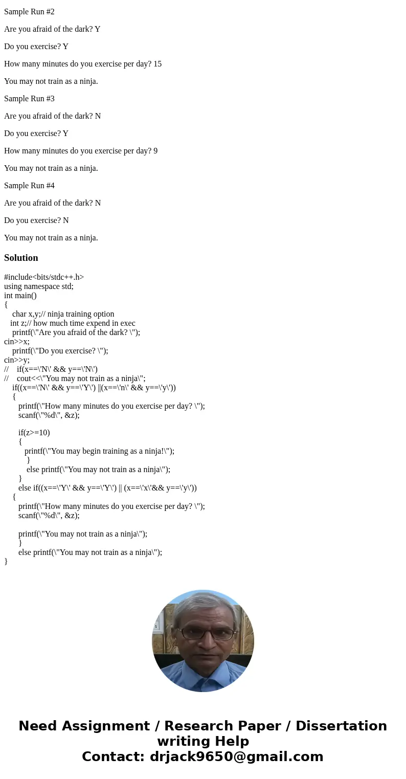 *should use <stdlib.h> or math library and <stdio.h> and those only* Introduction: Ninja Academy Ninjas are awesome! Your friend has not stopped tal *should use <stdlib.h> or math library and <stdio.h> and those only* Introduction: Ninja Academy Ninjas are awesome! Your friend has not stopped tal