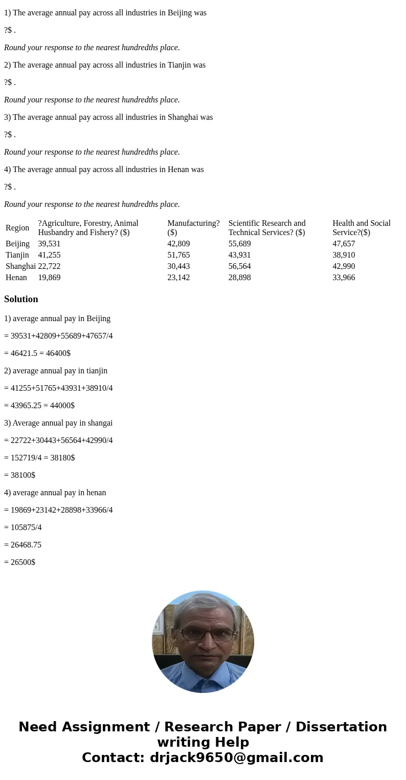 The following table presents statistics for China.? Specifically, the numbers are the average annual pay expressed in yuan for the country? overall, as well as 