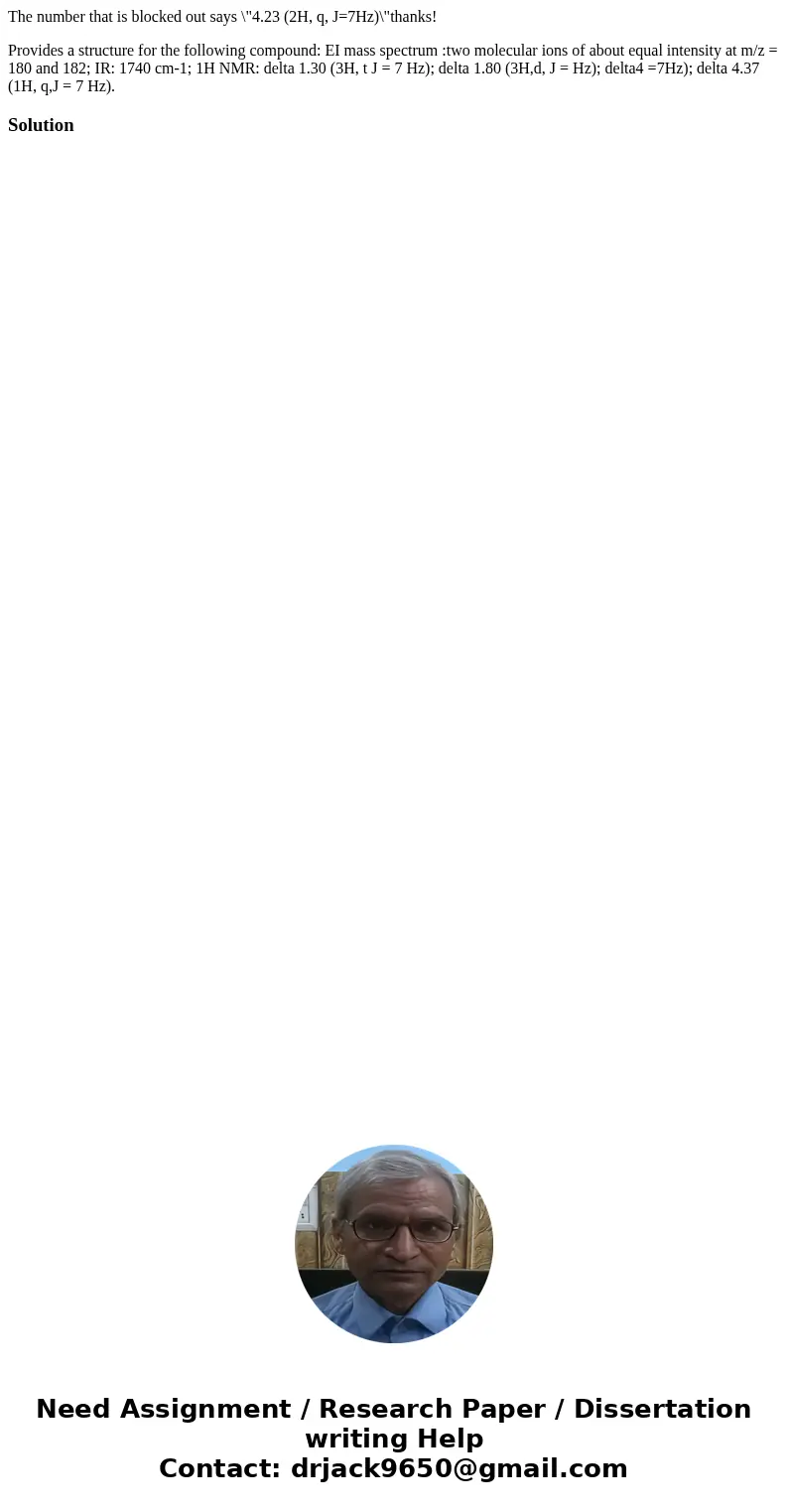 The number that is blocked out says \ The number that is blocked out says \