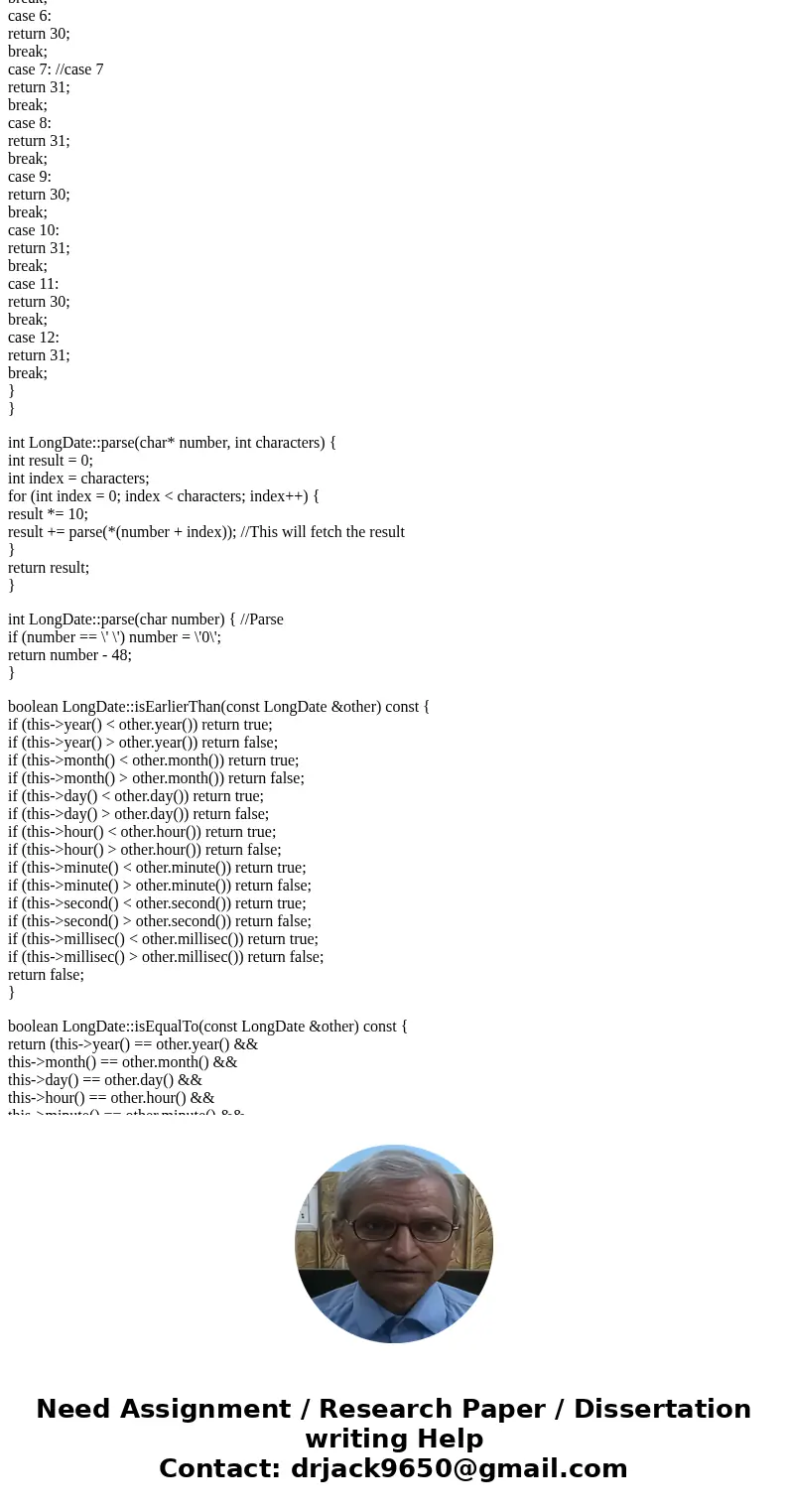  The two given programs are pasted here: // Date.h // Date class definition with overloaded increment operators. #ifndef DATE_H #define DATE_H #include <iost