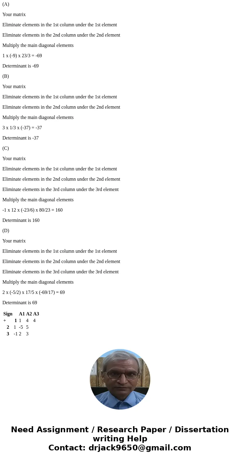 Use a combination of row operations and cofactor expansion to evaluate the following determinants. |1 4 4 1 -5 5 -1 2 3| |3 1 5 -4 -1 2 -2 1 3| |-1 2 6 0 4 4 5  Use a combination of row operations and cofactor expansion to evaluate the following determinants. |1 4 4 1 -5 5 -1 2 3| |3 1 5 -4 -1 2 -2 1 3| |-1 2 6 0 4 4 5