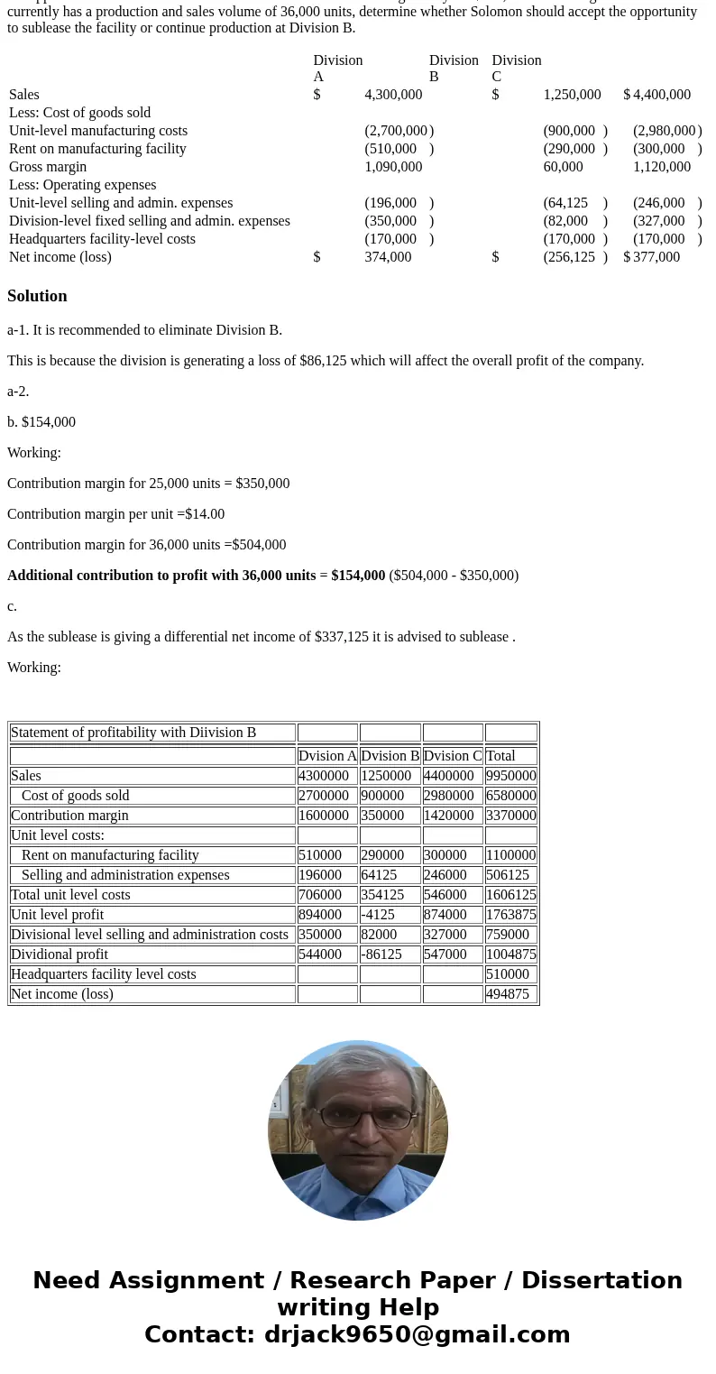 Vernon Manufacturing Co. produces and sells specialized equipment used in the petroleum industry. The company is organized into three separate operating branche