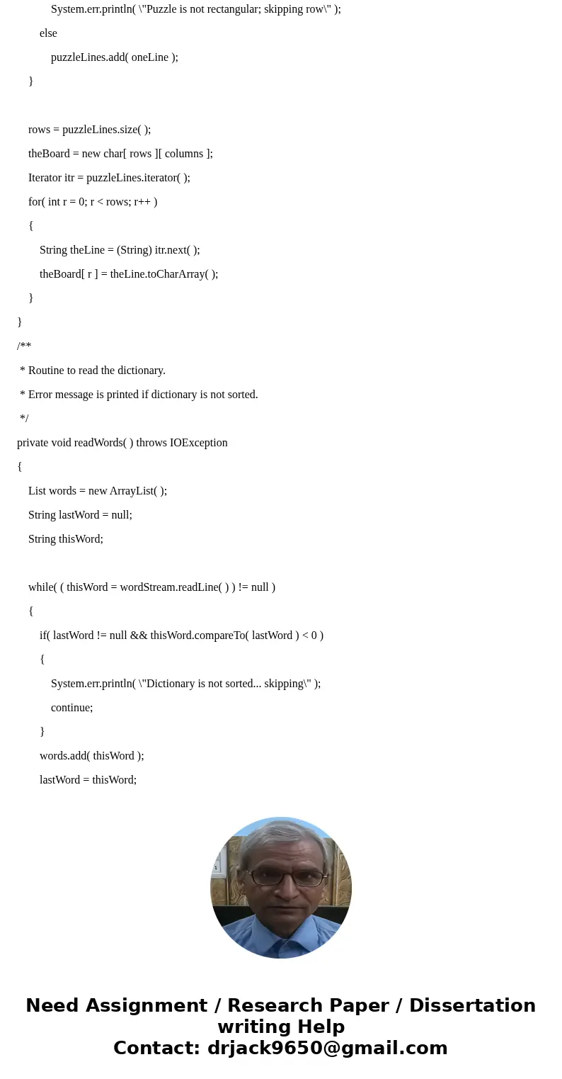 Write a program of wordSearch puzzle that use the following text file as an input. The output should be like this: PIXEL found (left) at (0,9). ( Use JAVA Array