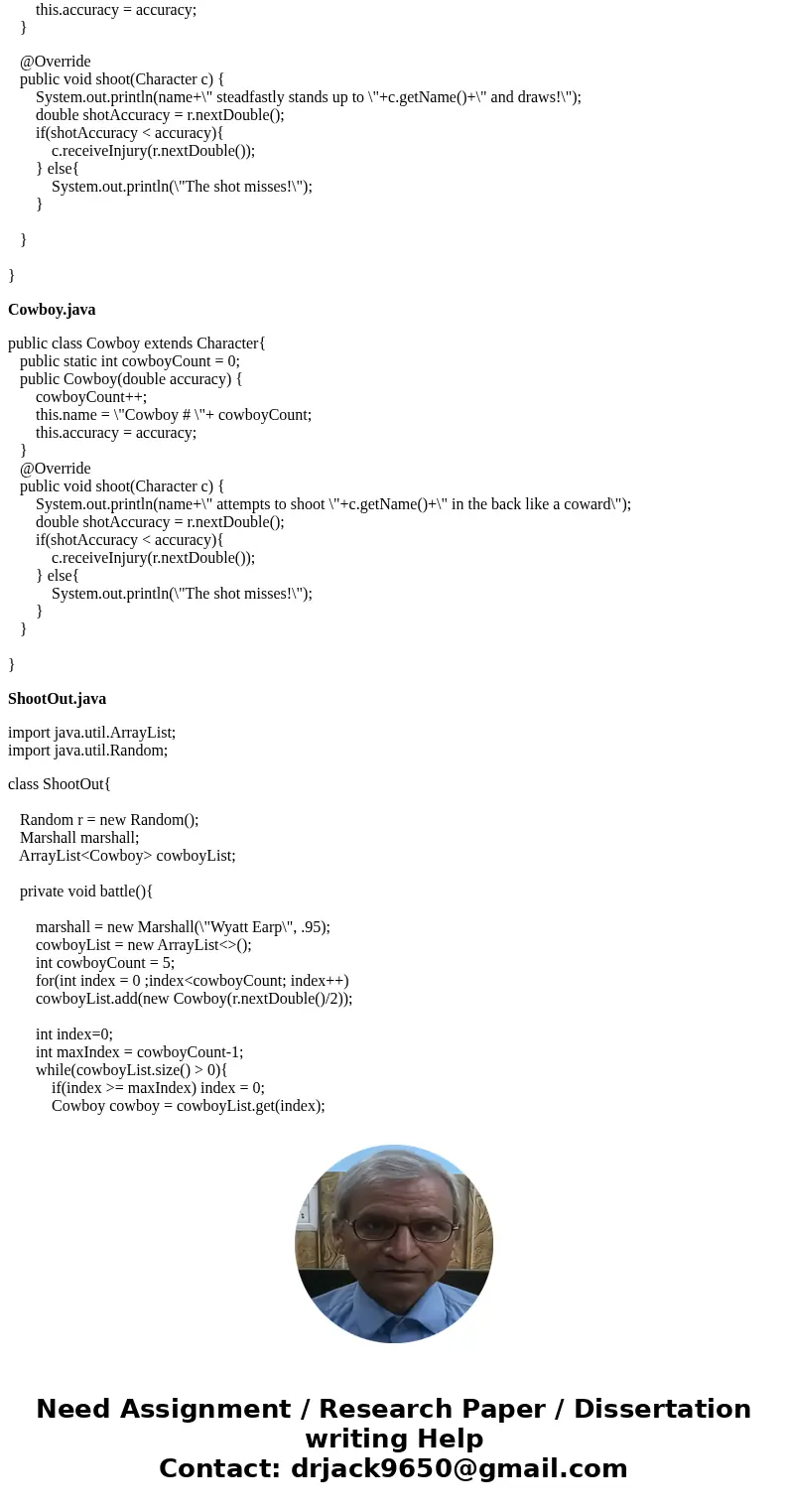  Write an application that models the gunfight at the OK Corral. In 1881, Deputy Town Marshall Wyatt Earp of Tombstone, Arizona led a group of police officers a