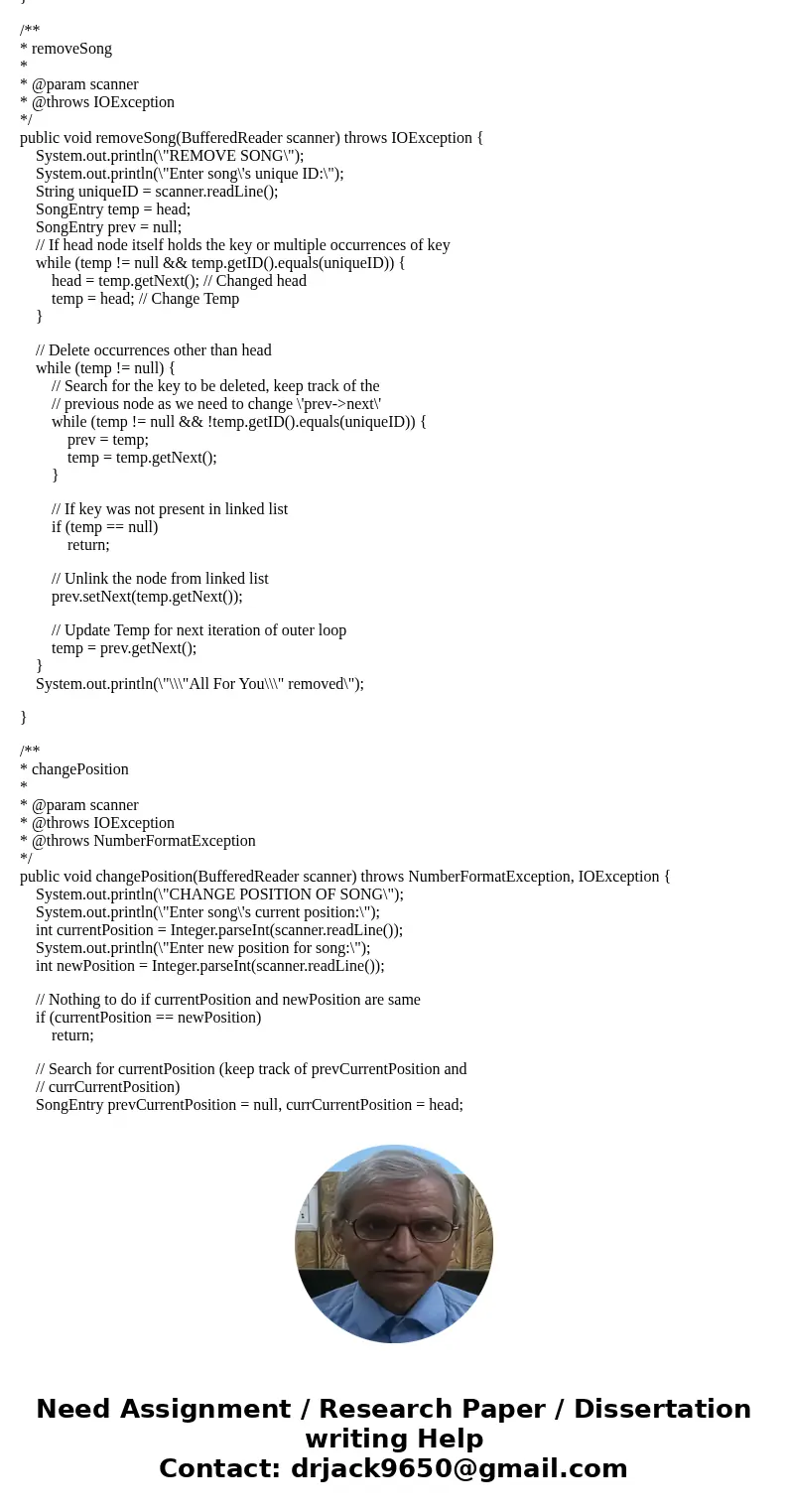 You will be building a linked list. Make sure to keep track of both the head and tail nodes. (1) Create two files to submit. SongEntry.java - Class declaration 