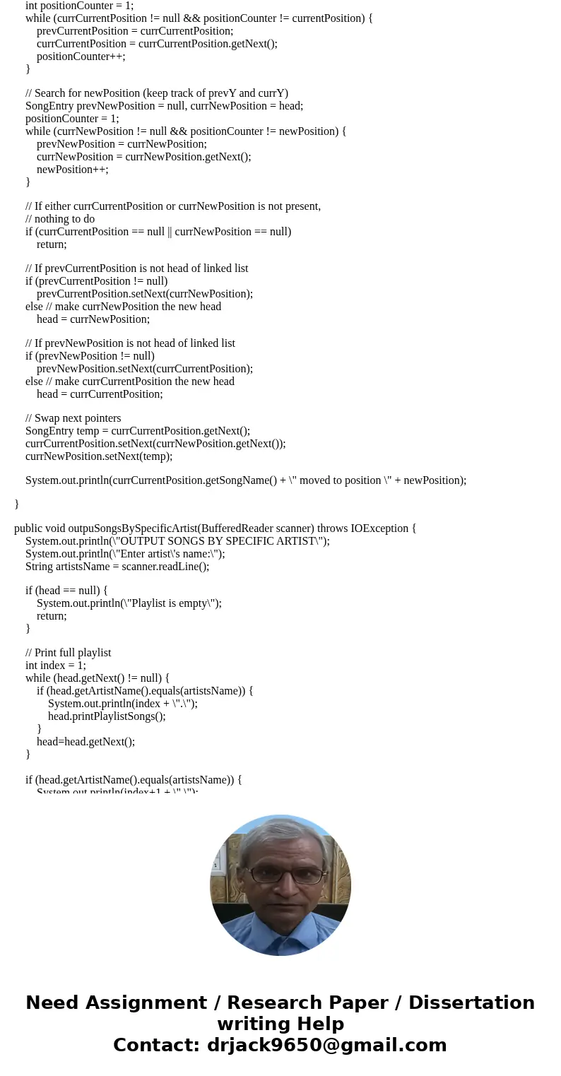 You will be building a linked list. Make sure to keep track of both the head and tail nodes. (1) Create two files to submit. SongEntry.java - Class declaration 