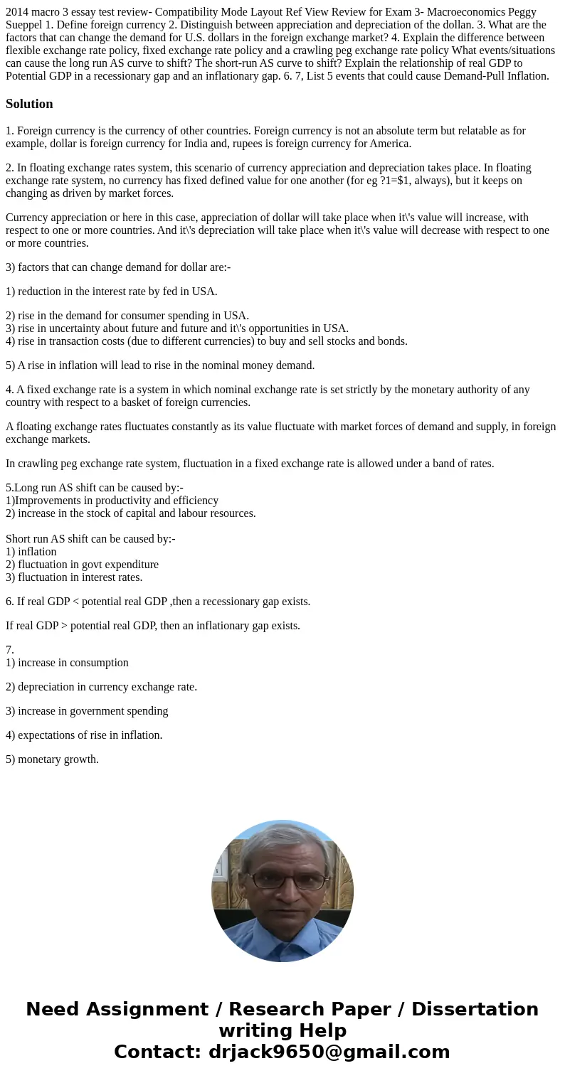 2014 macro 3 essay test review- Compatibility Mode Layout Ref View Review for Exam 3- Macroeconomics Peggy Sueppel 1. Define foreign currency 2. Distinguish be  2014 macro 3 essay test review- Compatibility Mode Layout Ref View Review for Exam 3- Macroeconomics Peggy Sueppel 1. Define foreign currency 2. Distinguish be