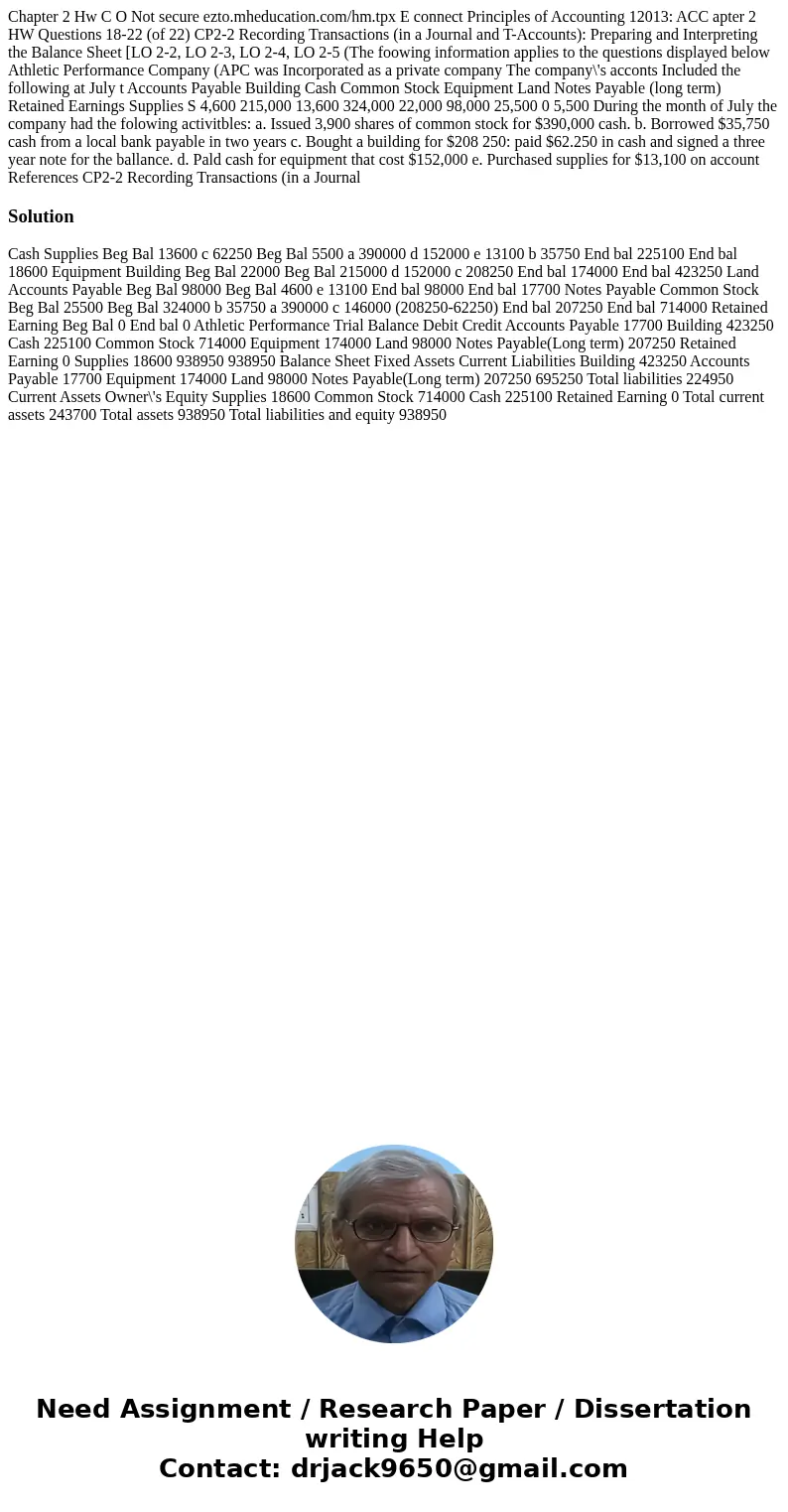 Chapter 2 Hw C O Not secure ezto.mheducation.com/hm.tpx E connect Principles of Accounting 12013: ACC apter 2 HW Questions 18-22 (of 22) CP2-2 Recording Transa  Chapter 2 Hw C O Not secure ezto.mheducation.com/hm.tpx E connect Principles of Accounting 12013: ACC apter 2 HW Questions 18-22 (of 22) CP2-2 Recording Transa