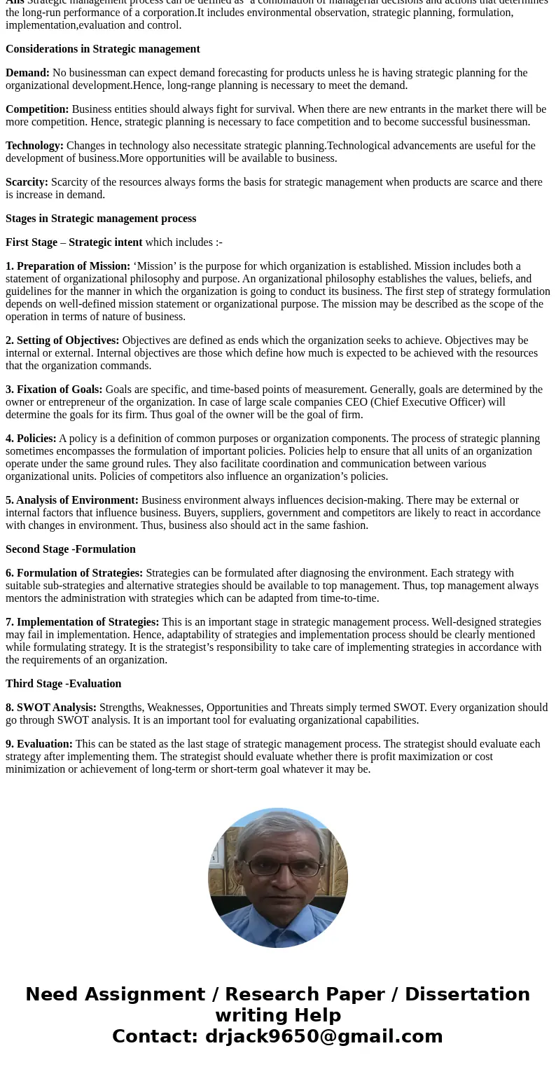 Explain with examples each of the steps in the strategic management process?SolutionAns Strategic management process can be defined as ‘a combination of manager Explain with examples each of the steps in the strategic management process?SolutionAns Strategic management process can be defined as ‘a combination of manager