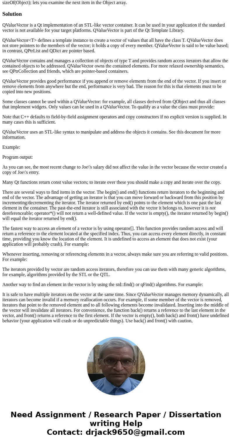 For the Vector class available on Blackboard, add an iterator insert(iterator pos, const Object & x) method. Note to move the iterators (which are really ju For the Vector class available on Blackboard, add an iterator insert(iterator pos, const Object & x) method. Note to move the iterators (which are really ju