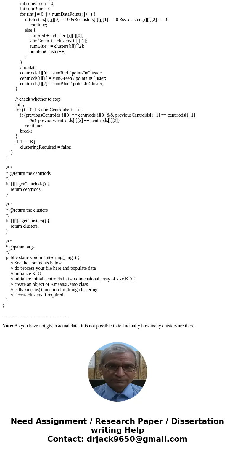 Goal To implement clustering On the following tasks consider the data in the file \  Goal To implement clustering On the following tasks consider the data in the file \