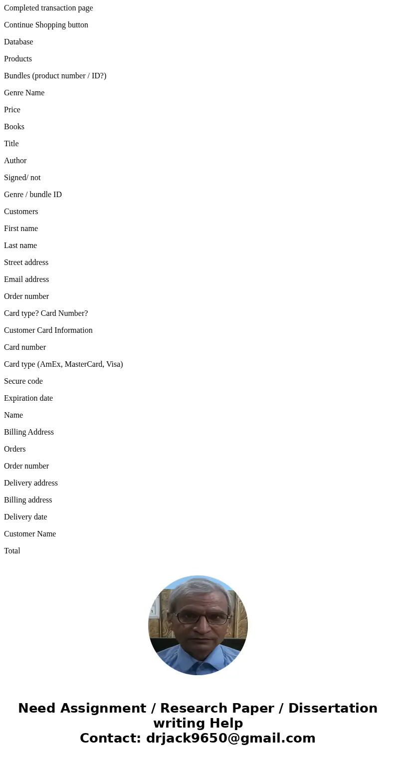 List the requirements for a web site / system that sells books. The general website requirements are listed below. Sells: book bundles perfect for gifts. Exclus List the requirements for a web site / system that sells books. The general website requirements are listed below. Sells: book bundles perfect for gifts. Exclus