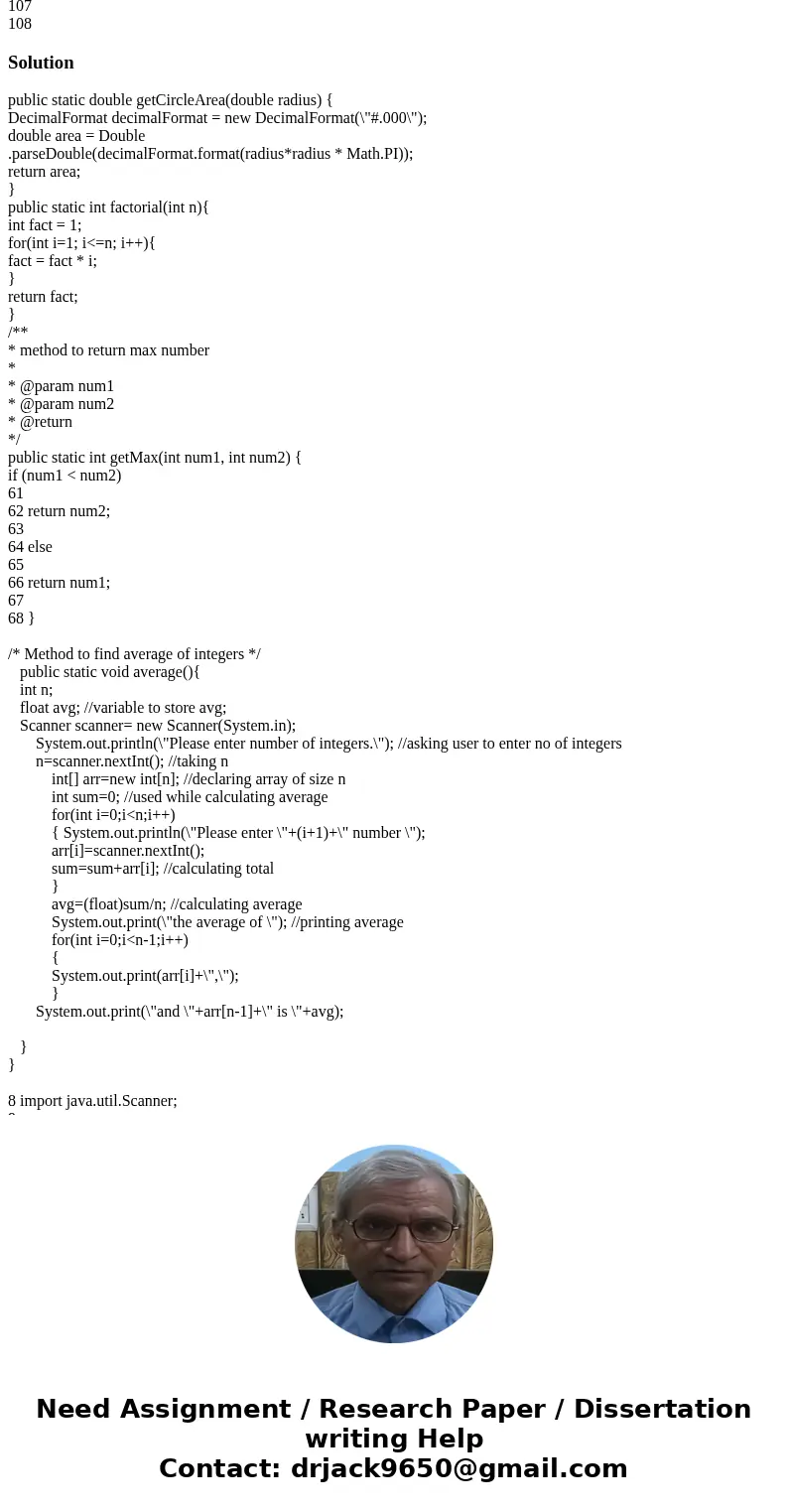 Modify the MyMath class:Add a method to find the average of a list of integers. You will be asking for input in this method so use the Scanner class. You will n Modify the MyMath class:Add a method to find the average of a list of integers. You will be asking for input in this method so use the Scanner class. You will n