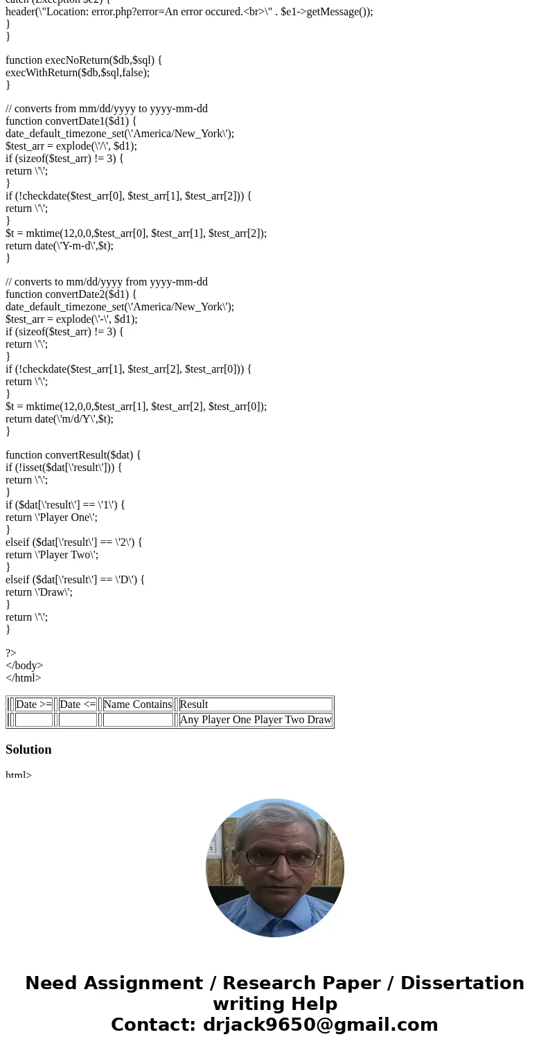 PHP & HTML (Netbeans and mysql for the database) Assignment 03 – Chess Database Your client is a web site devoted to chess and chess championships. They nee PHP & HTML (Netbeans and mysql for the database) Assignment 03 – Chess Database Your client is a web site devoted to chess and chess championships. They nee
