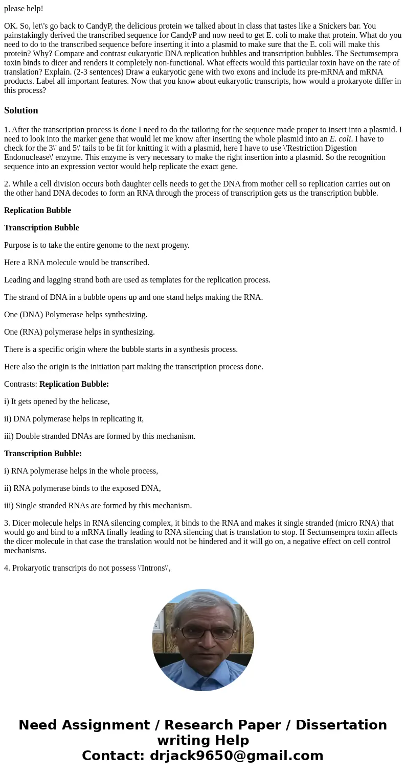 please help! OK. So, let\'s go back to CandyP, the delicious protein we talked about in class that tastes like a Snickers bar. You painstakingly derived the tra please help! OK. So, let\'s go back to CandyP, the delicious protein we talked about in class that tastes like a Snickers bar. You painstakingly derived the tra