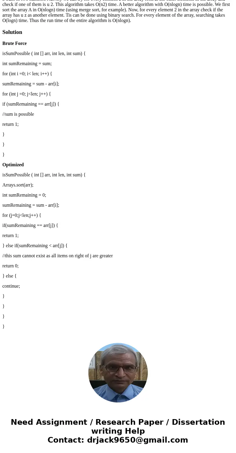 Programming Assignment 3 Sum of two numbers Naively we can try for every element z in the array look at the other elements in the array and check if one of them Programming Assignment 3 Sum of two numbers Naively we can try for every element z in the array look at the other elements in the array and check if one of them