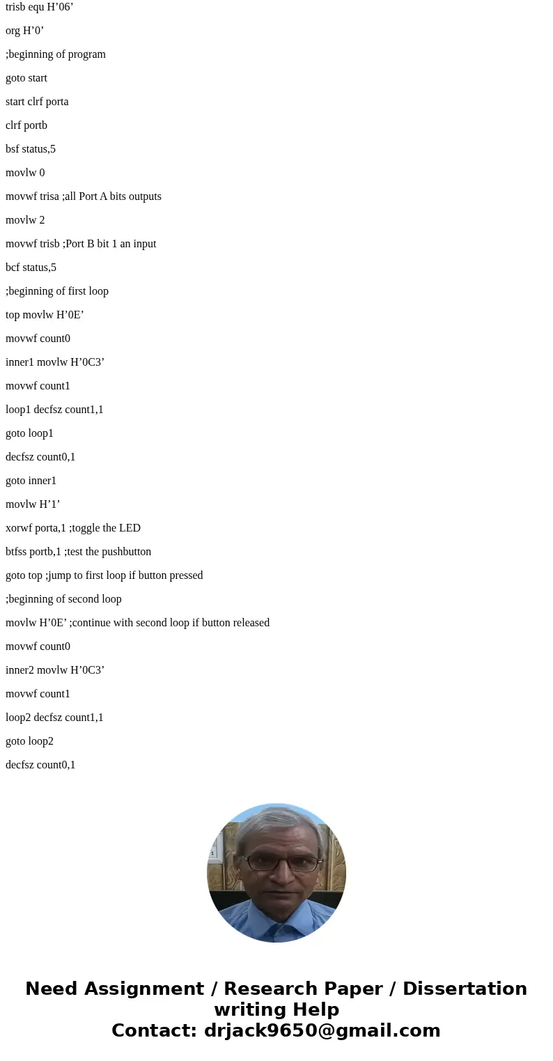 Provide a partial analysis of the program below by including the following two items: 1. A flowchart of the code, starting with address TOP, that executes while