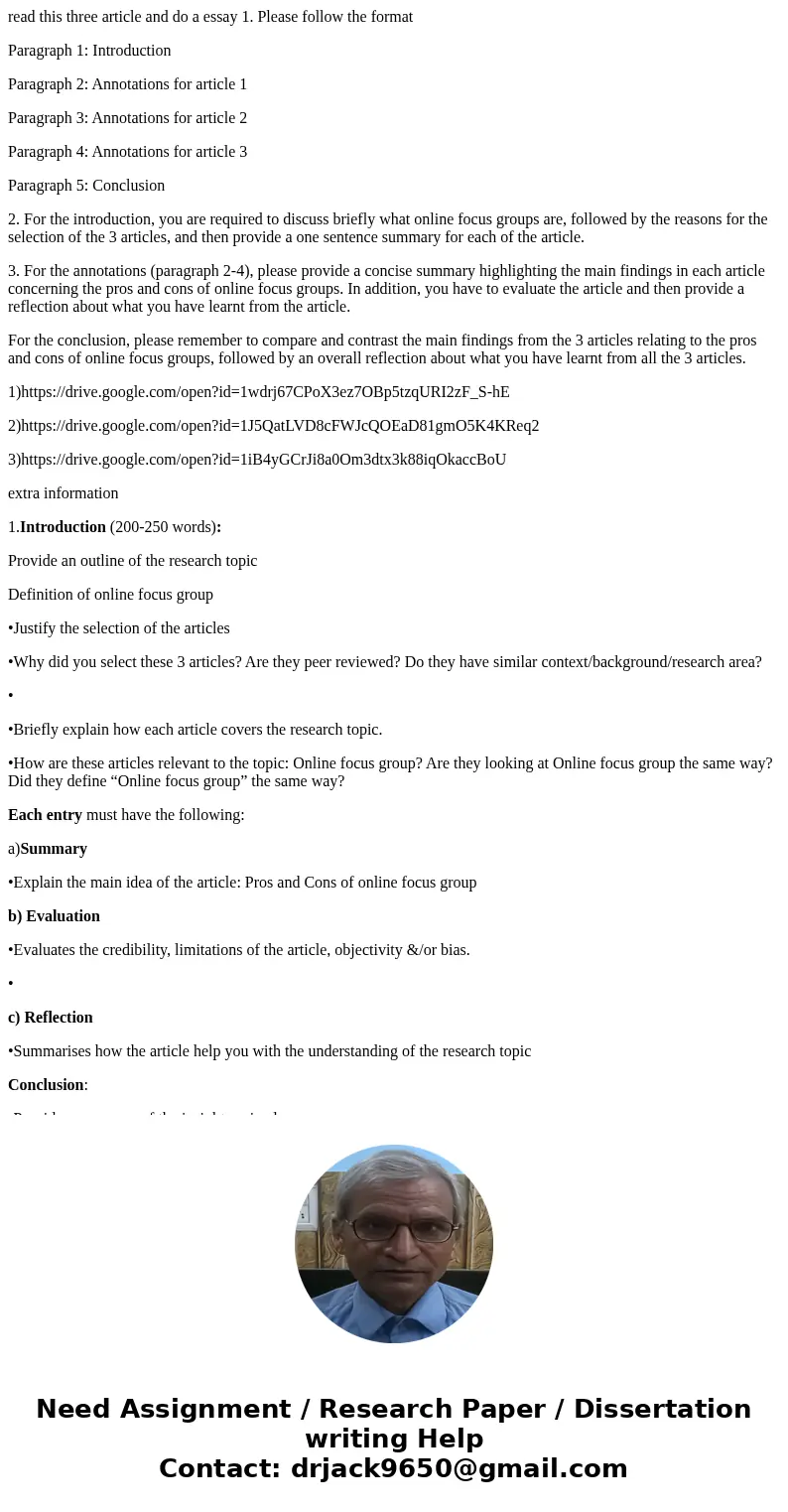 read this three article and do a essay 1. Please follow the format Paragraph 1: Introduction Paragraph 2: Annotations for article 1 Paragraph 3: Annotations for read this three article and do a essay 1. Please follow the format Paragraph 1: Introduction Paragraph 2: Annotations for article 1 Paragraph 3: Annotations for