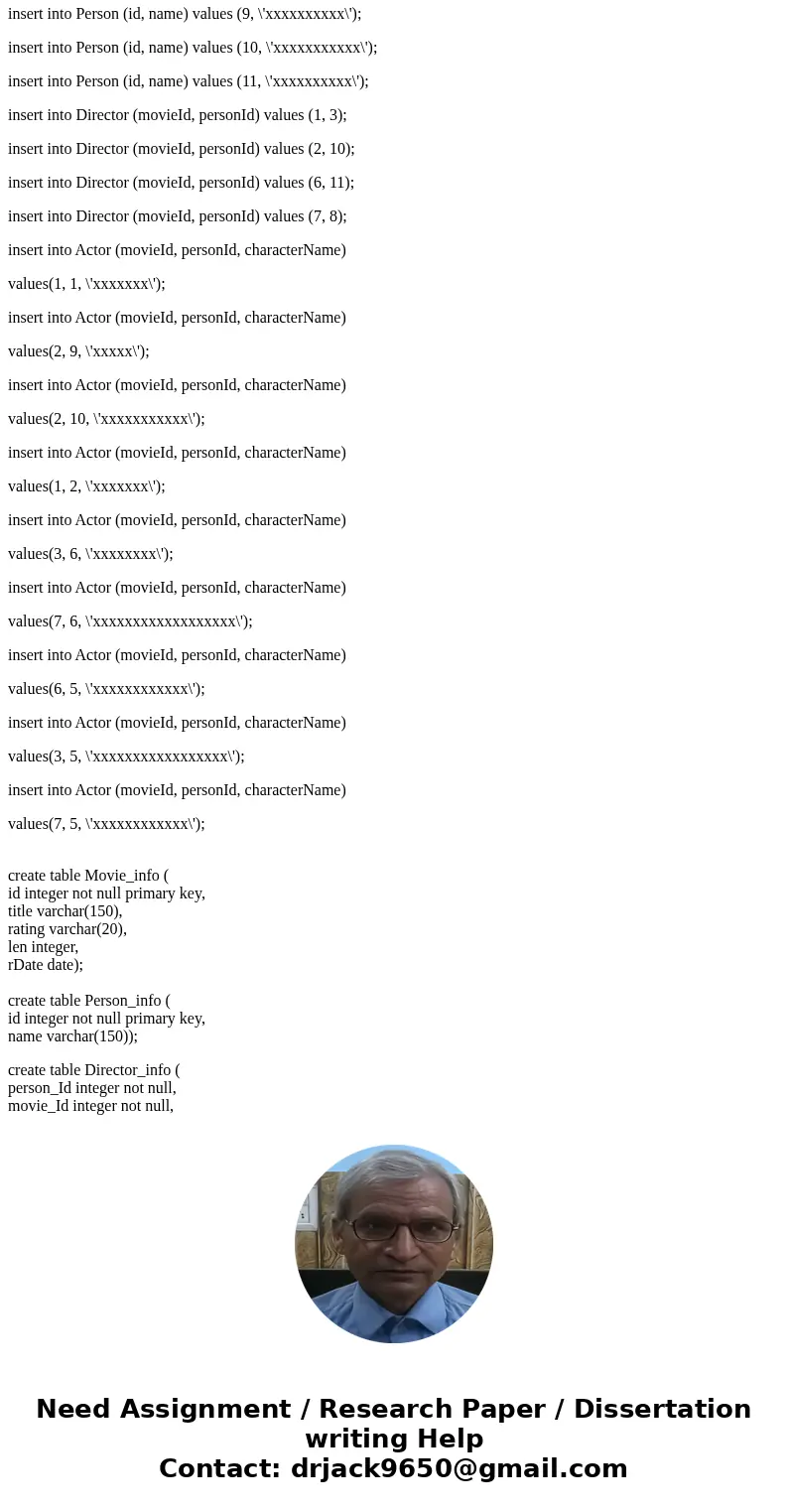Servlet and JDBC Programming Make a movie.html allowing the user to search information about actors, dierctors, and movies. Using servlets and JDBC In this proj Servlet and JDBC Programming Make a movie.html allowing the user to search information about actors, dierctors, and movies. Using servlets and JDBC In this proj