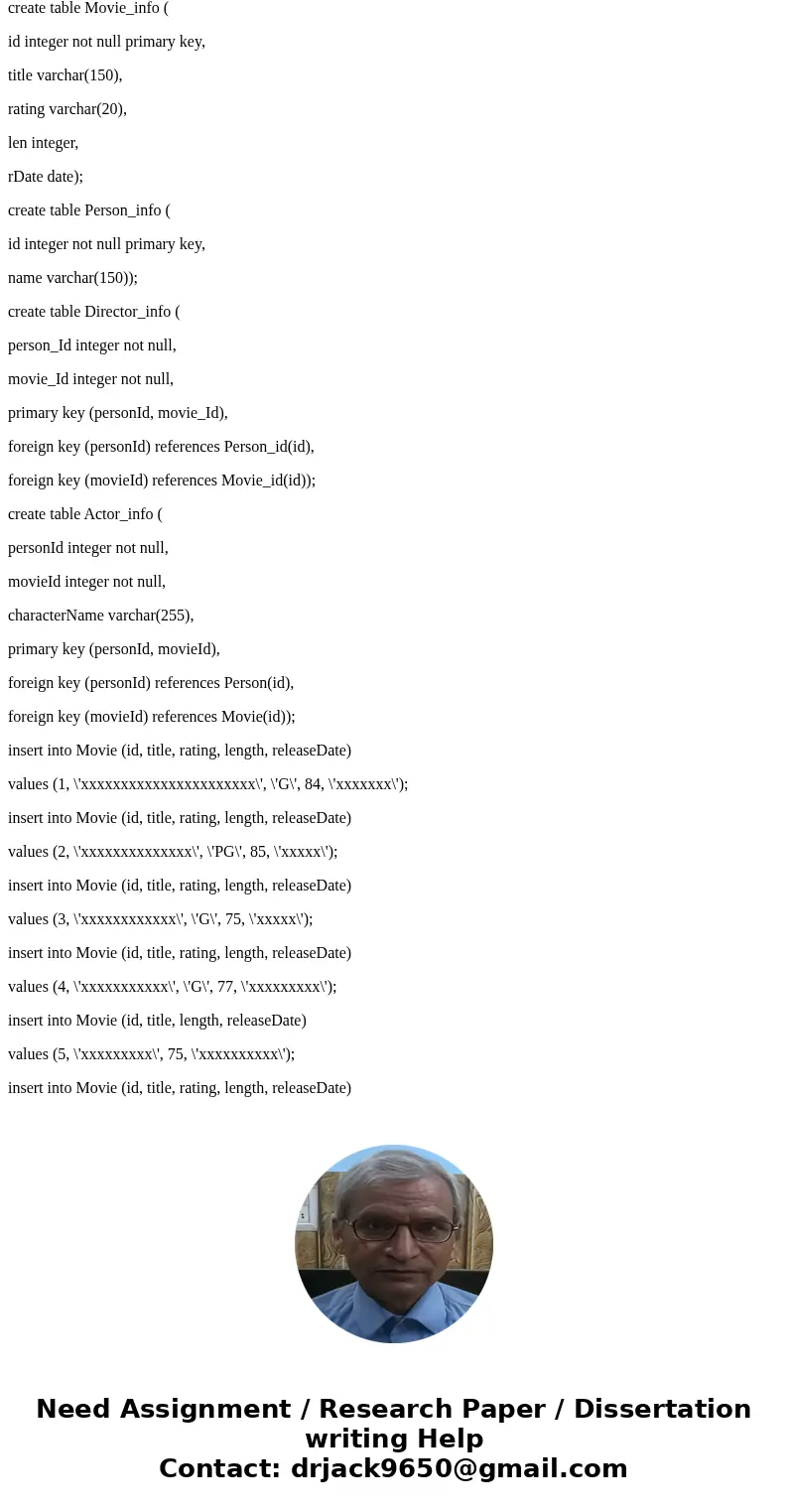 Servlet and JDBC Programming Make a movie.html allowing the user to search information about actors, dierctors, and movies. Using servlets and JDBC In this proj Servlet and JDBC Programming Make a movie.html allowing the user to search information about actors, dierctors, and movies. Using servlets and JDBC In this proj