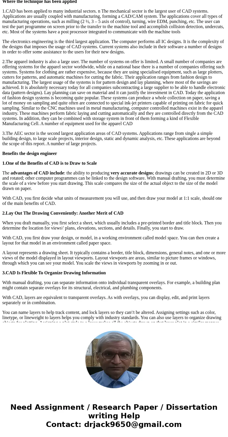 What are three specific ways in which computer-aided design (CAD) benefits the design engineer?SolutionCOMPUTER AIDED DESIGN-CAD What is the technique Computer  What are three specific ways in which computer-aided design (CAD) benefits the design engineer?SolutionCOMPUTER AIDED DESIGN-CAD What is the technique Computer