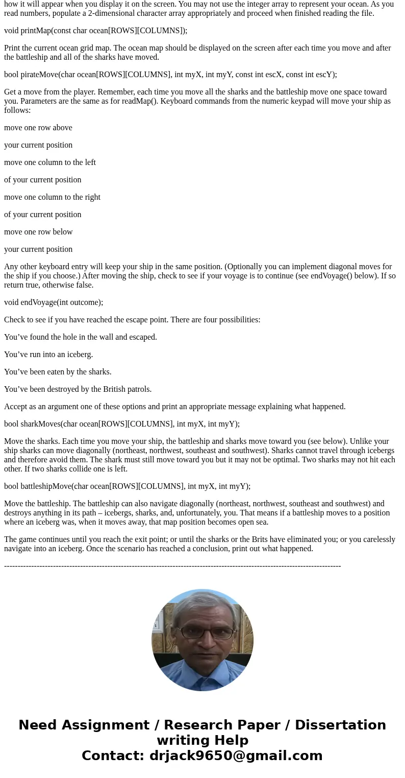 what\'s wrong with my pirateMove function. Please help c++ here\'s the instructions of the code design Overview The area between the harbor and the hole in the  what\'s wrong with my pirateMove function. Please help c++ here\'s the instructions of the code design Overview The area between the harbor and the hole in the